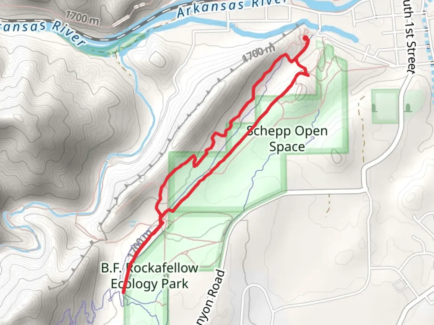 An image depicting the trail Wagon, Schepp Ridge and Mutton Bustin' Loop Trail and its surrounding area.