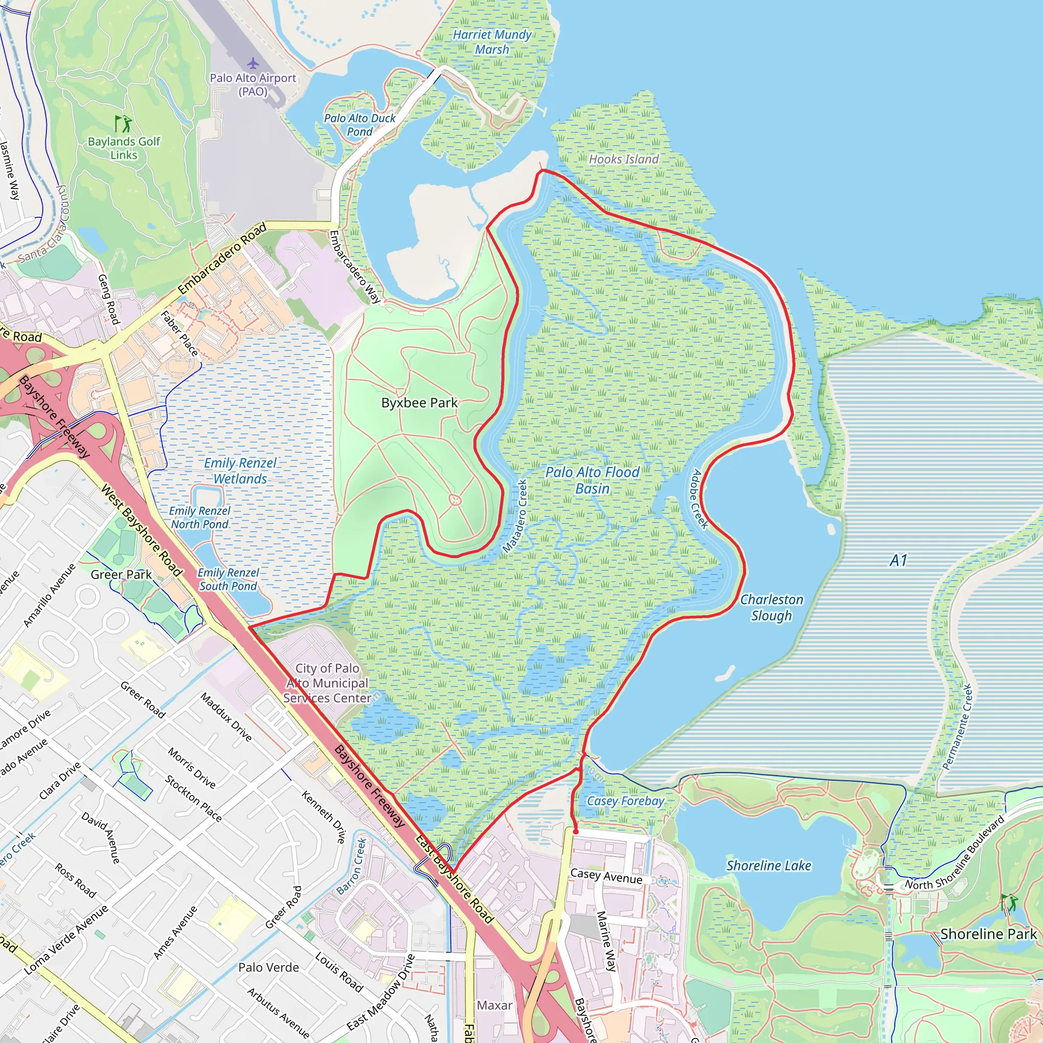 Adobe Creek Loop Trail mobile static map