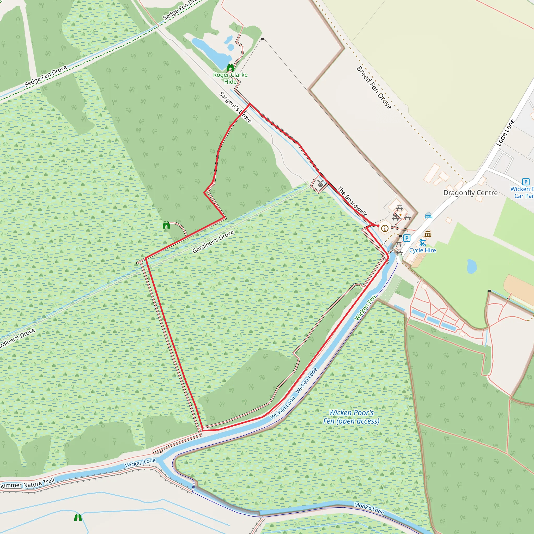 Wicken Fen Boardwalk Trail - Cambridgeshire mobile static map