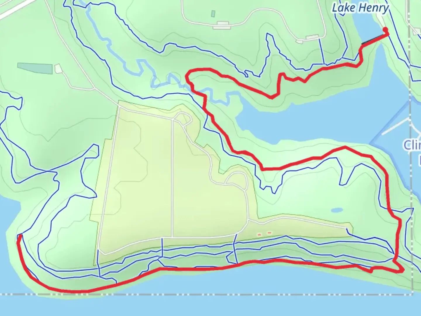 An image depicting the trail Lake Henry and Wakarusa River side Walk and its surrounding area.