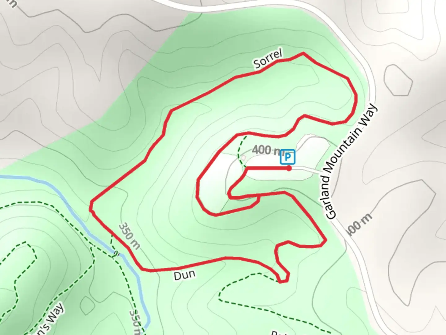 An image depicting the trail Sorrel and Dun Loop and its surrounding area.