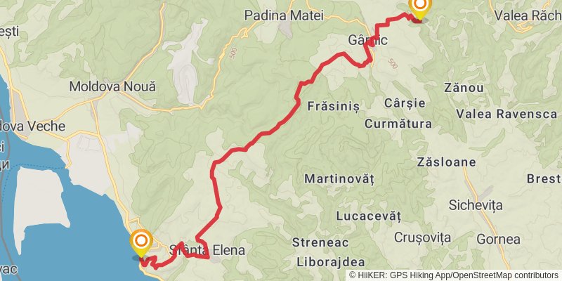 Trans Carpathian Hike stage 127 Map