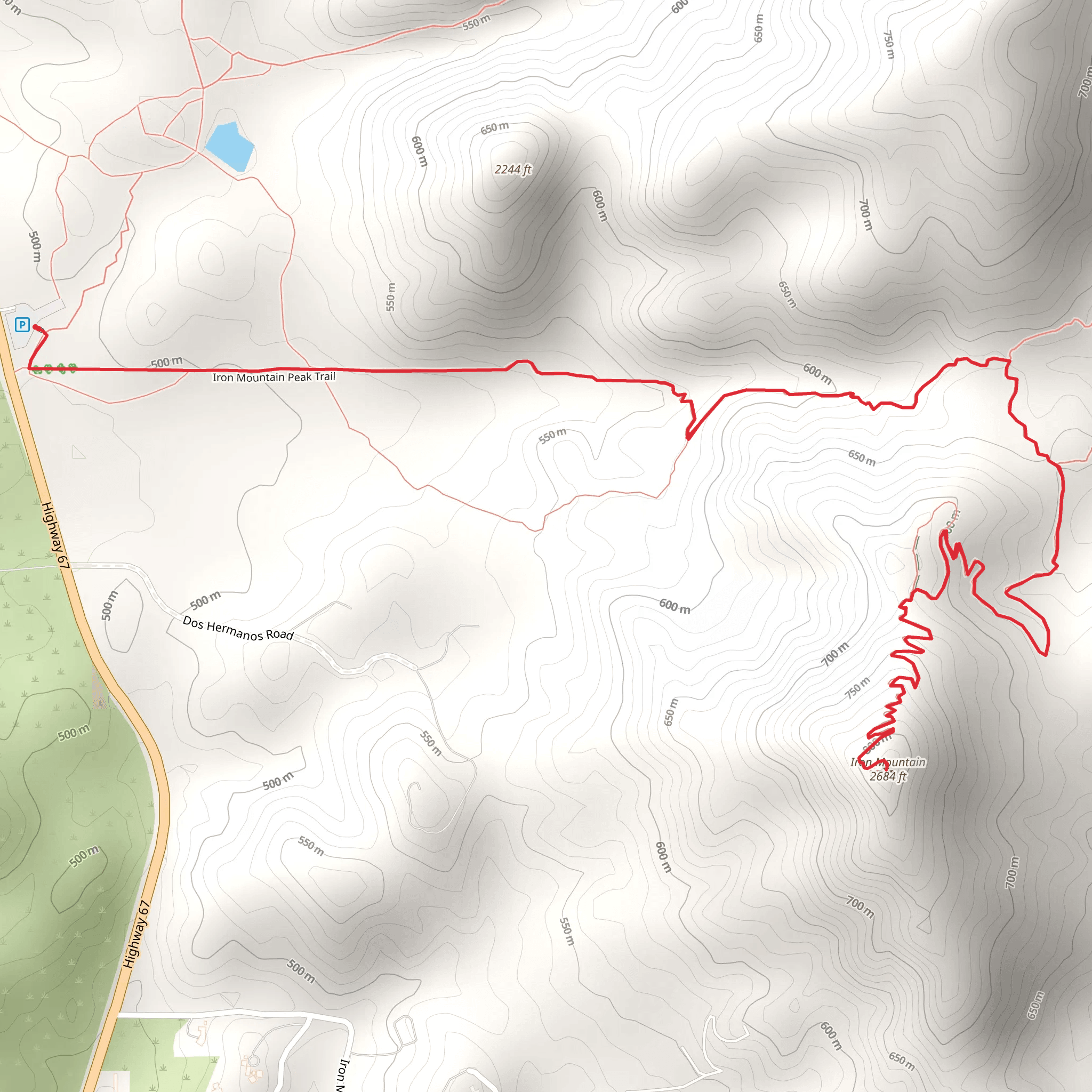 Iron Mountain Peak Trail mobile static map