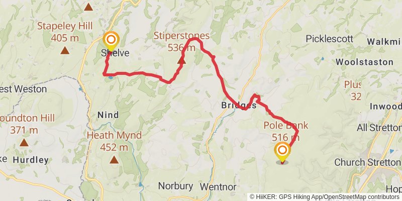 Bishop's Castle Ring Circular Walk stage 2 Map