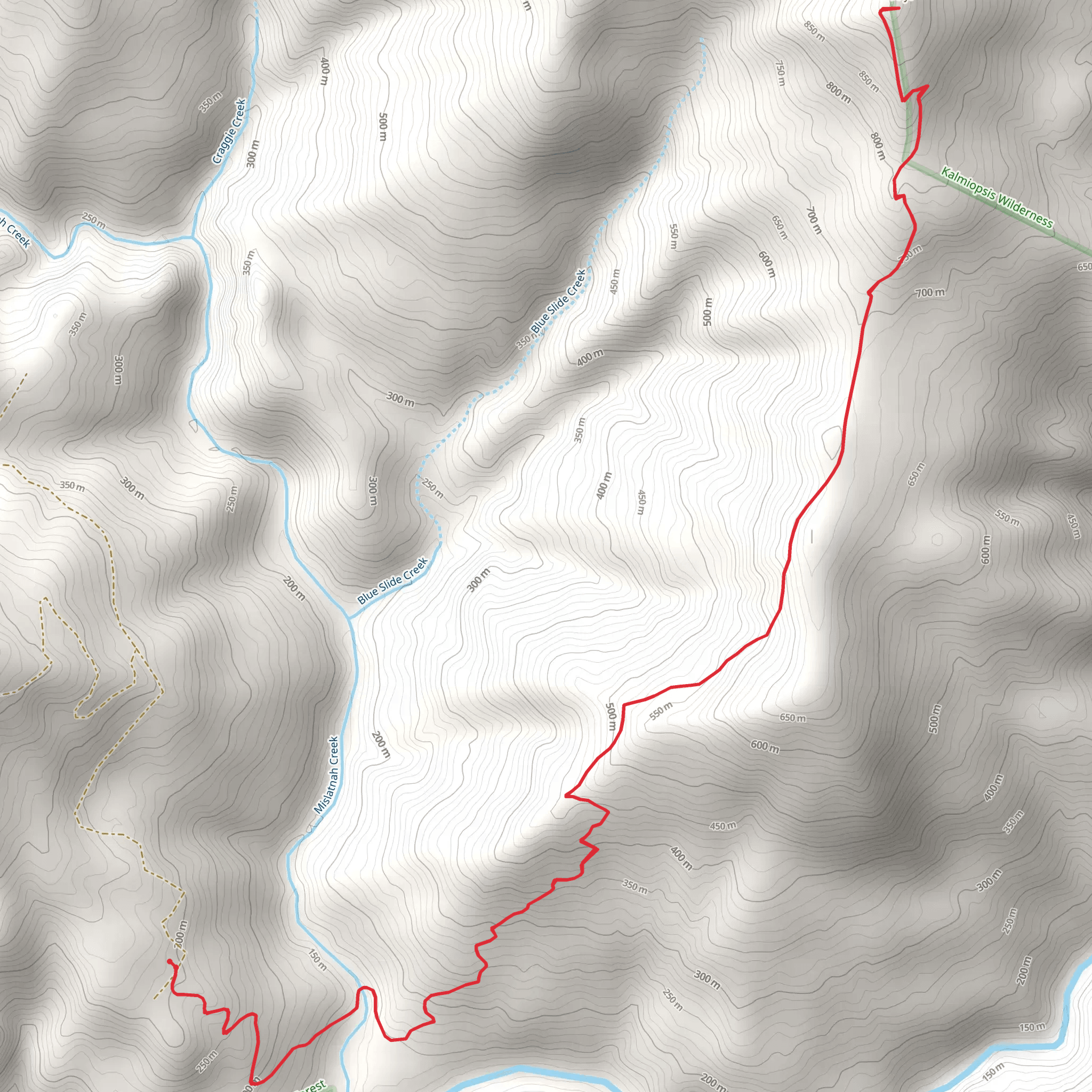 Mislatnah Trail mobile static map