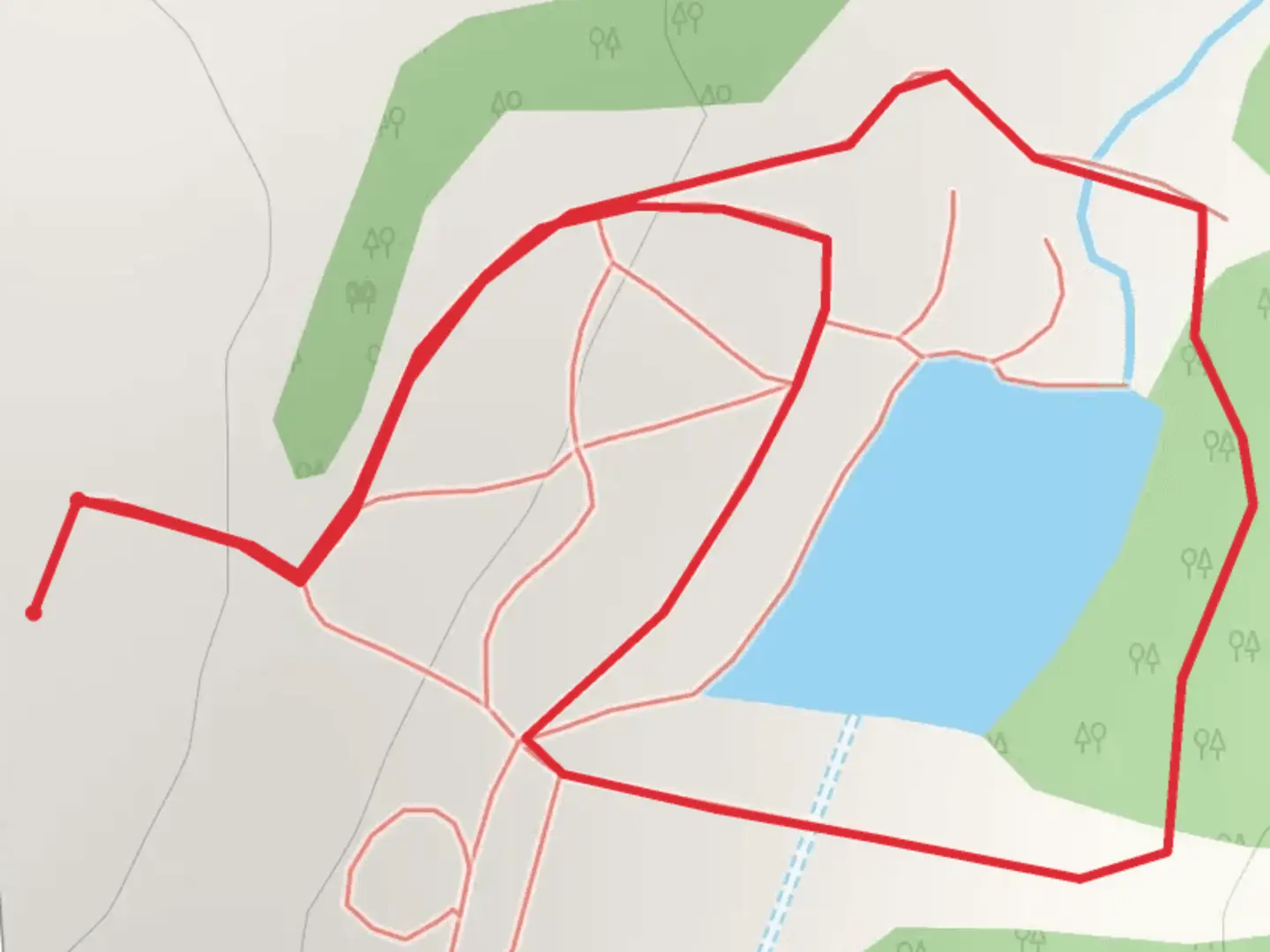 An image depicting the trail Oakdale Road East Loop and its surrounding area.