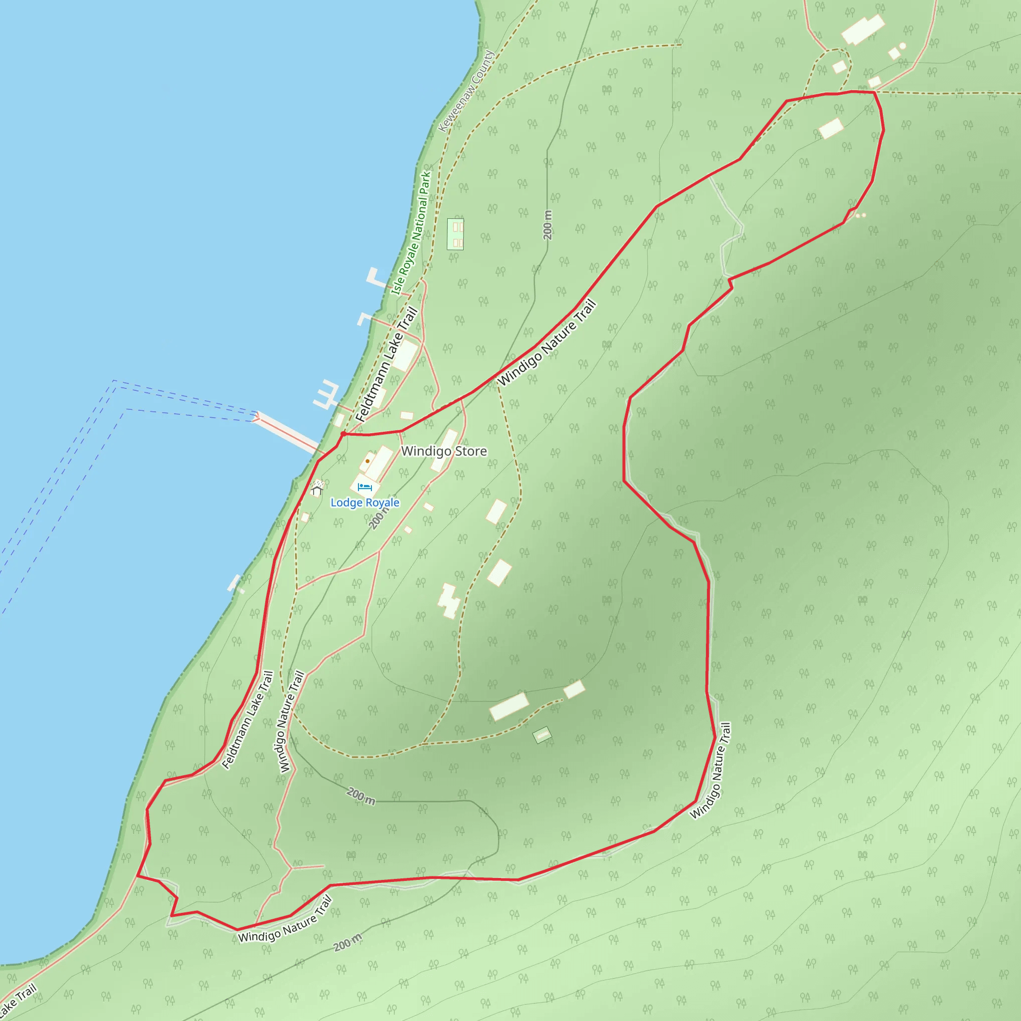 Windigo Nature Trail mobile static map