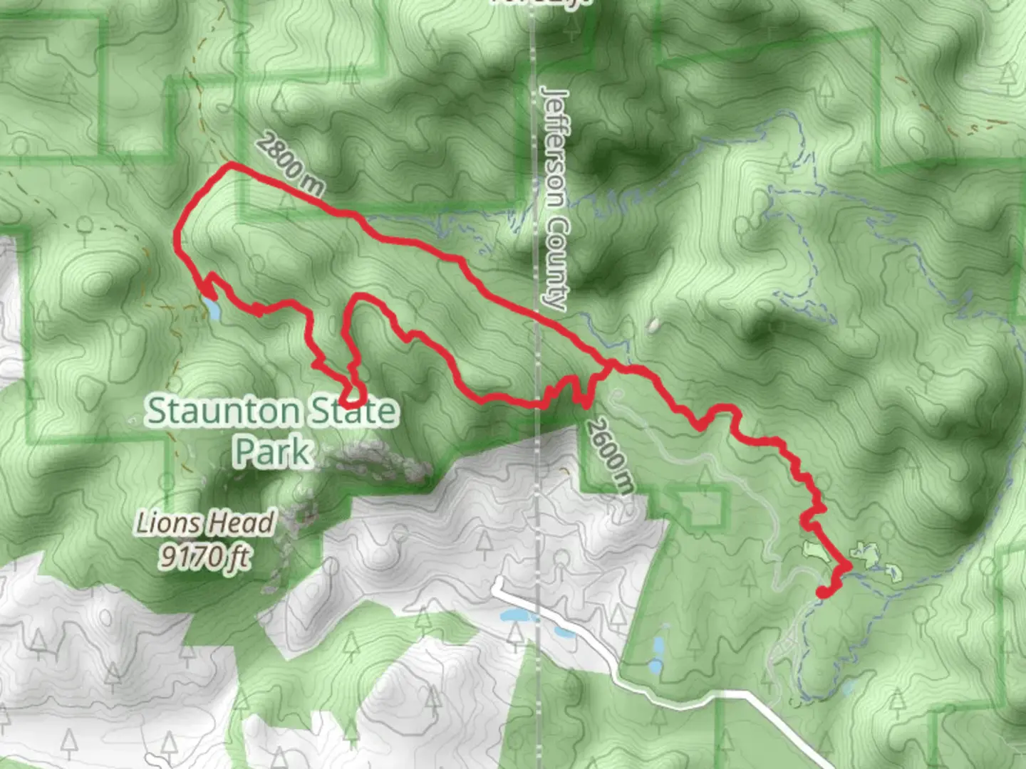 An image depicting the trail Staunton Ranch and Scout Line Loop Trail and its surrounding area.