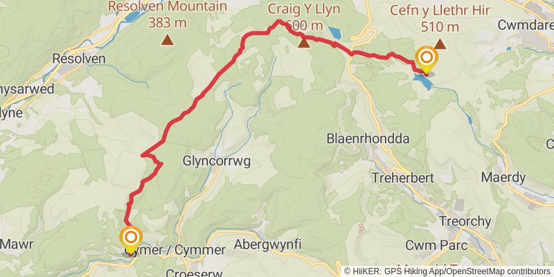 Coed Morgannwg Way stage 2 Map