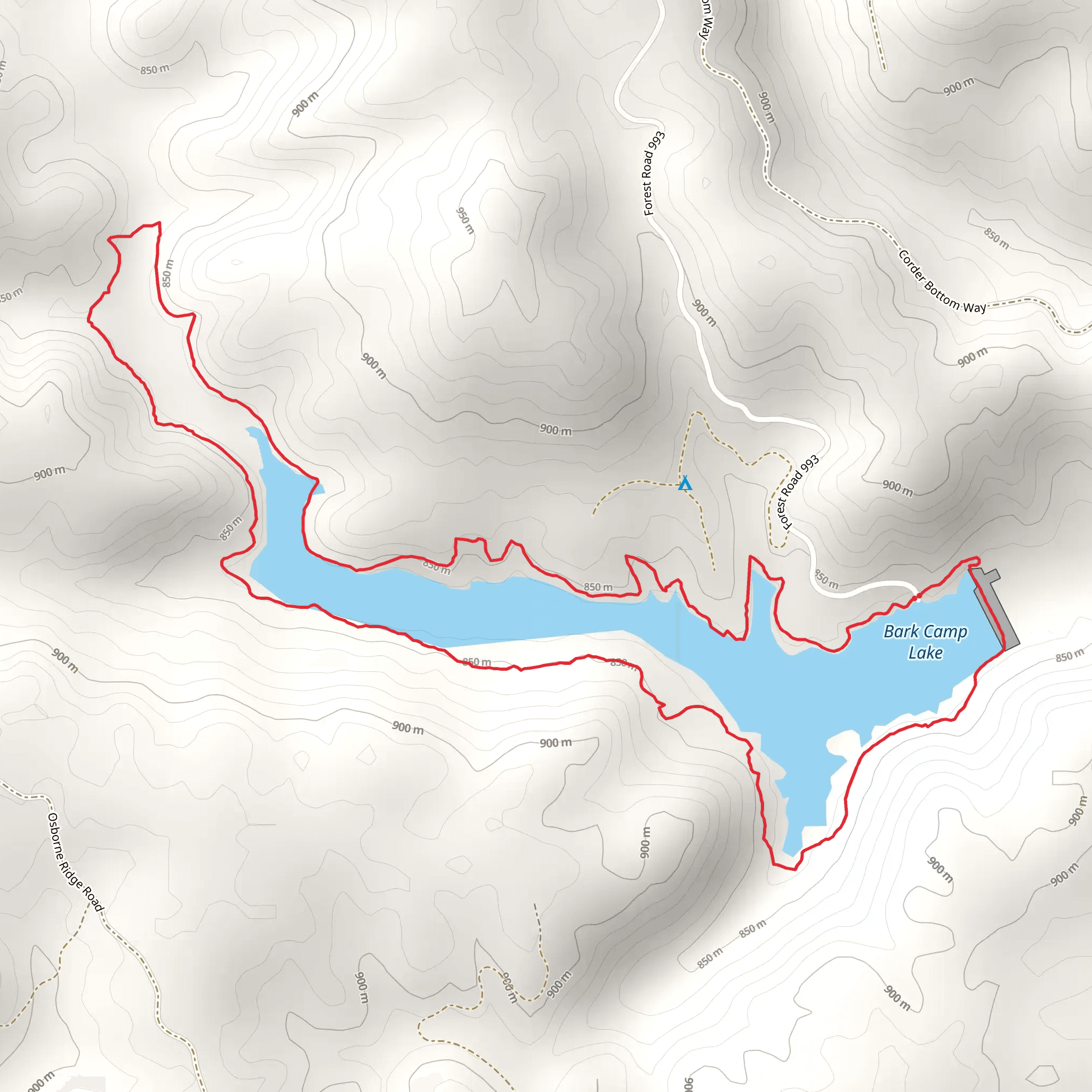 Bark Camp Lake Trail mobile static map