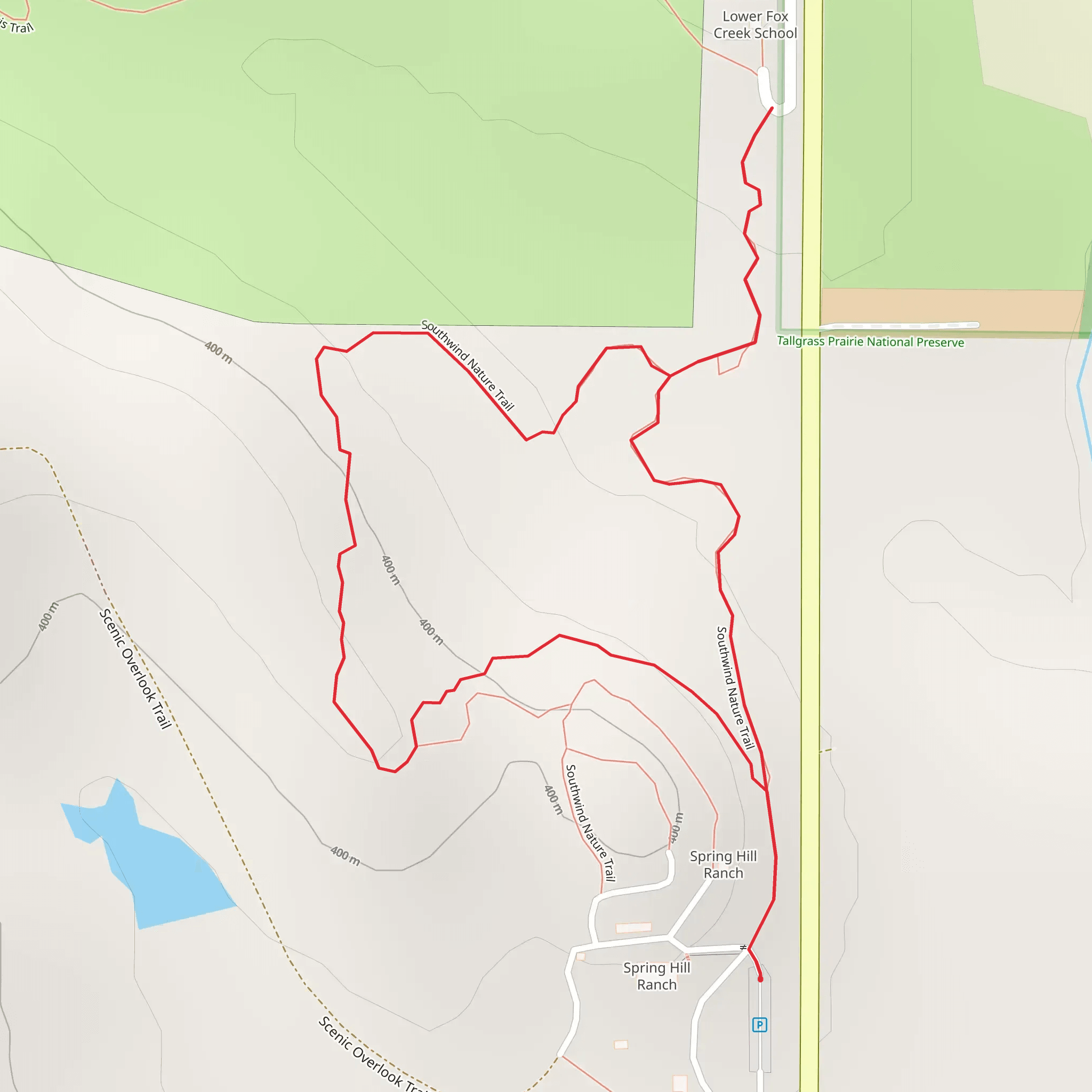 Tallgrass Prairie Preserve Loop mobile static map