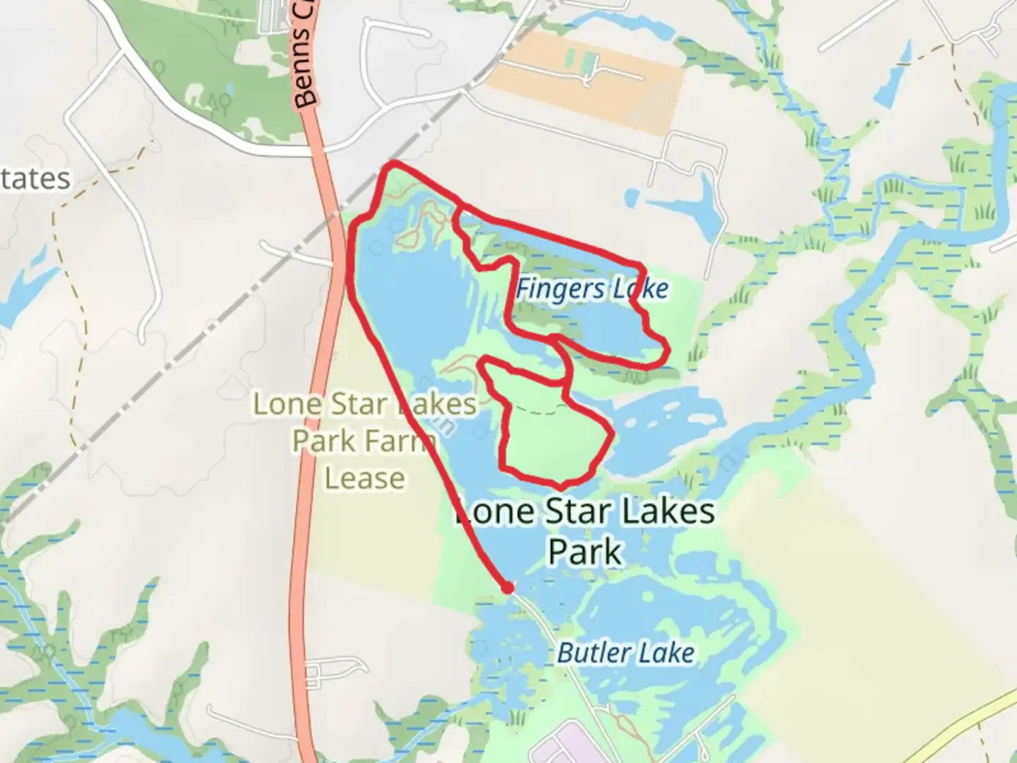 An image depicting the trail Crane Lake and Fingers Lake Loop and its surrounding area.