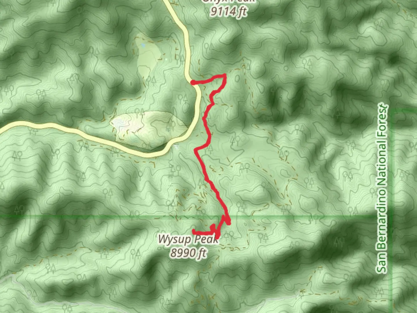 An image depicting the trail Wasup Peak Overlook via PCT and its surrounding area.