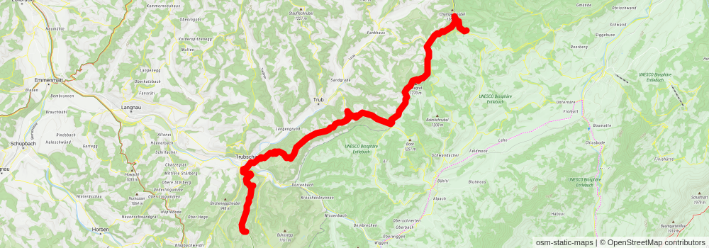 Höhenweg Entlebuch Emmental stage 2 Map