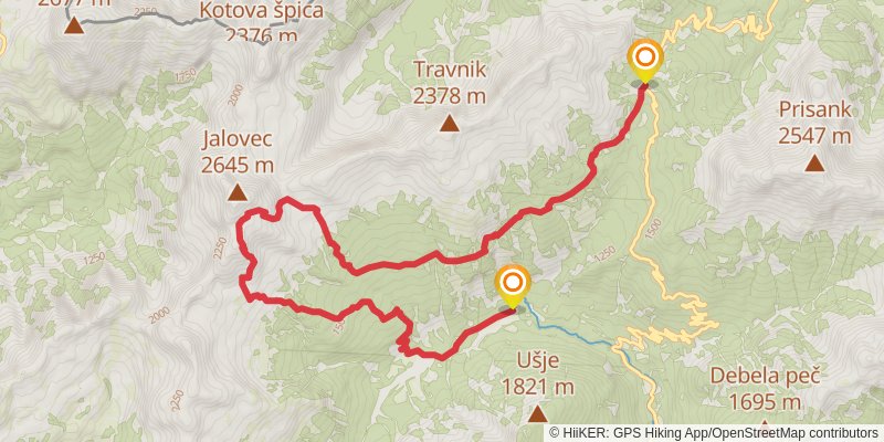 The Slovene Mountain Trail stage 19 Map