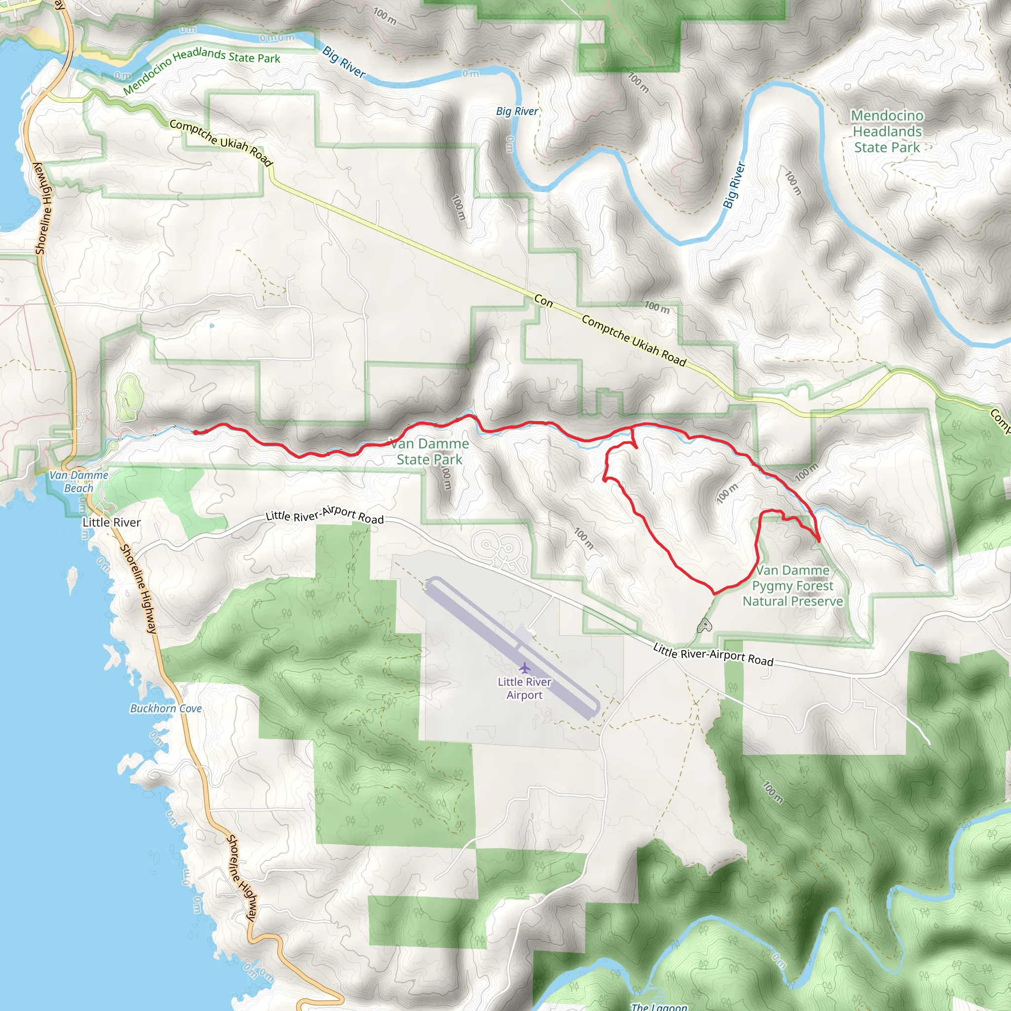 Fern Canyon Scenic Trail and Old Logging Road Trail mobile static map