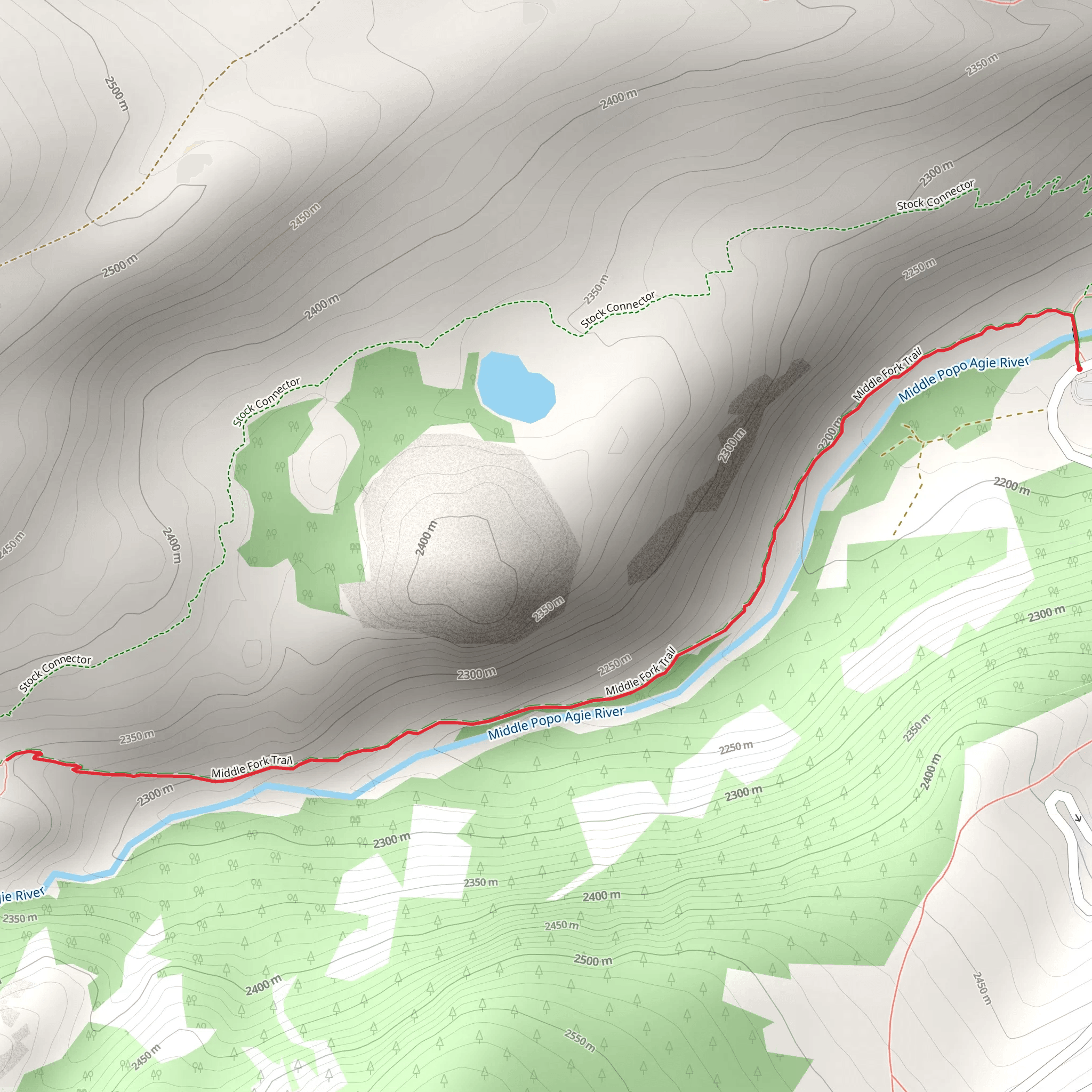 Middle Fork trail mobile static map