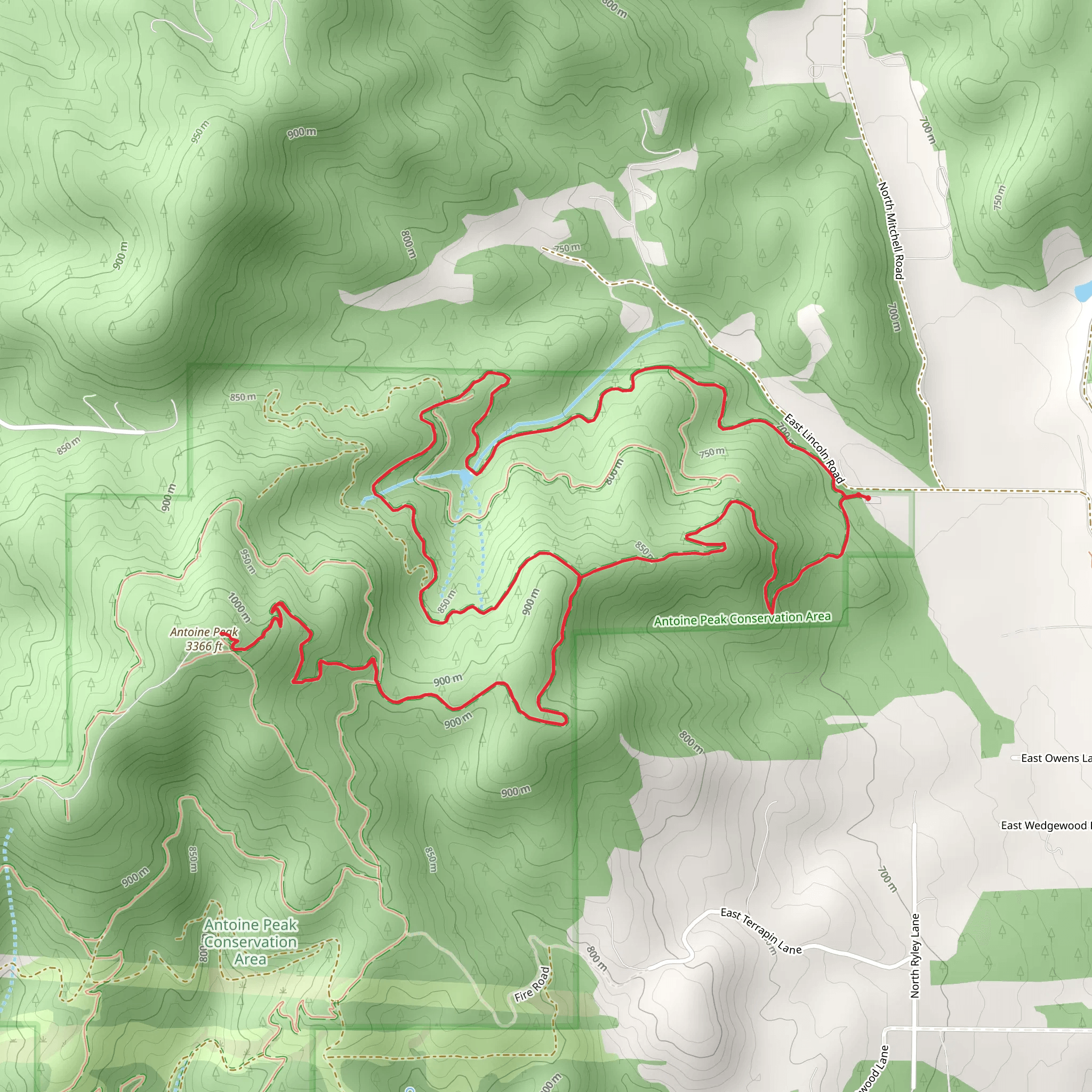 Antoine Peak via Canfield Gulch Loop mobile static map
