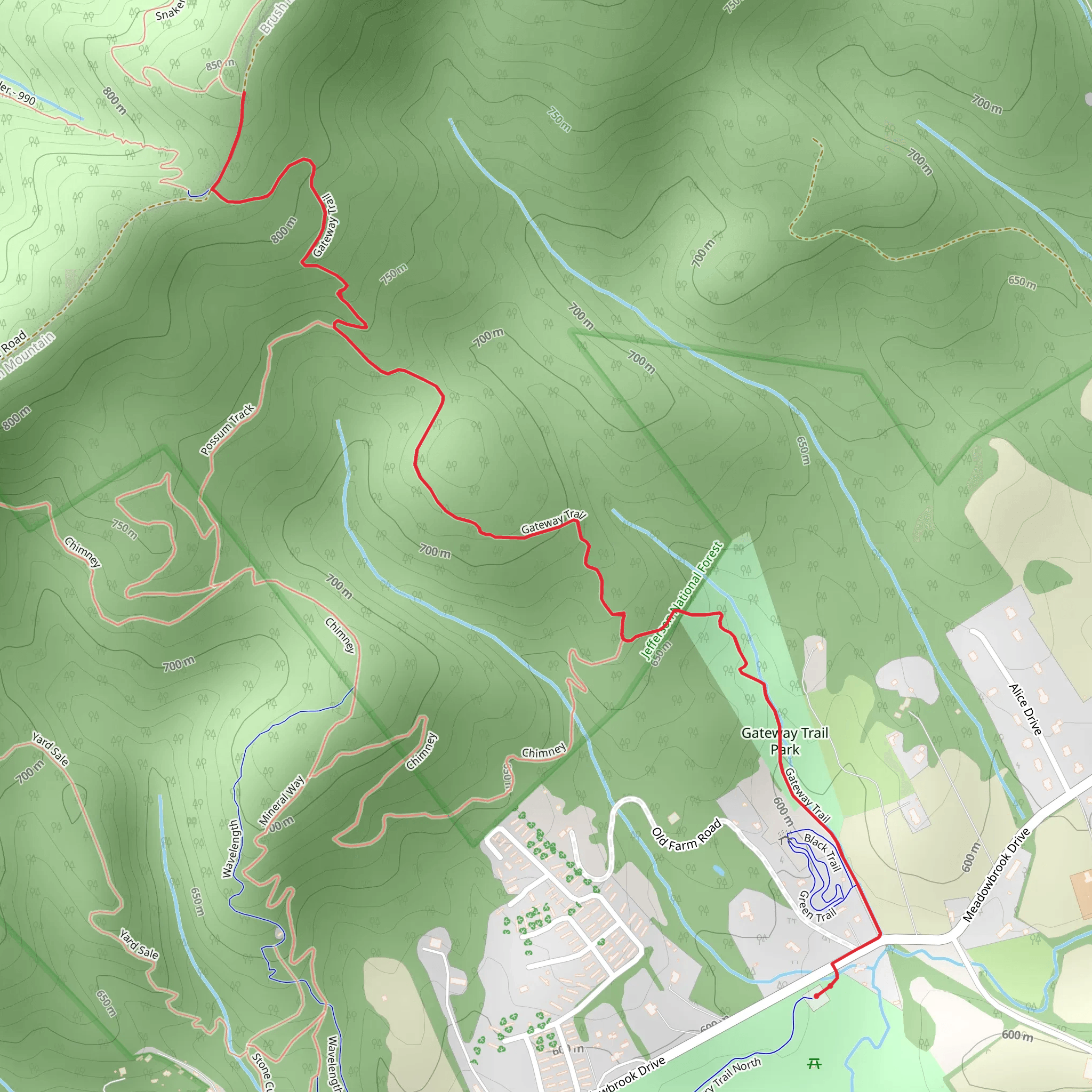 Gateway Trail mobile static map
