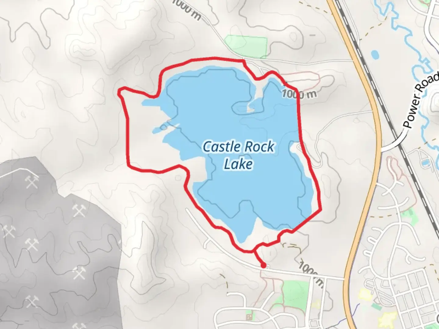 An image depicting the trail Castle Rock Lake Loop and its surrounding area.