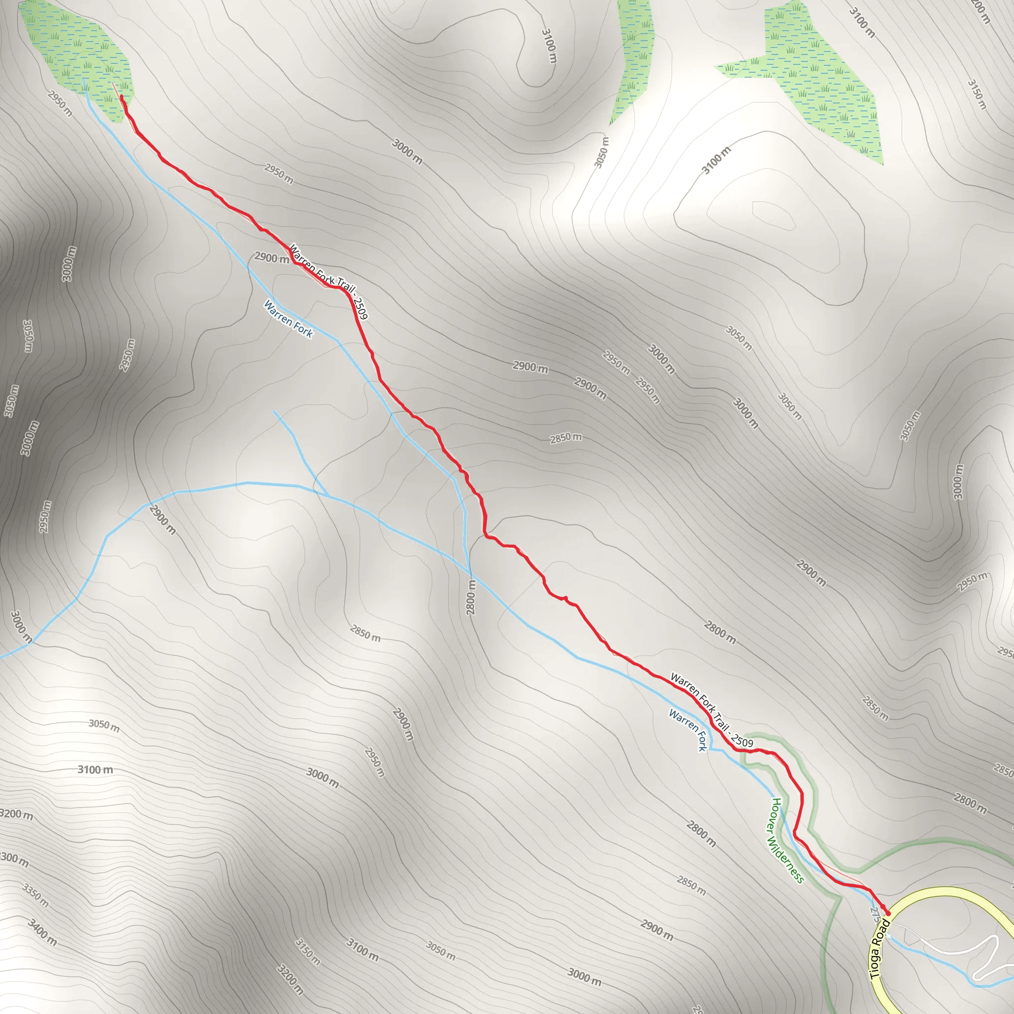 Warren Fork Trail mobile static map