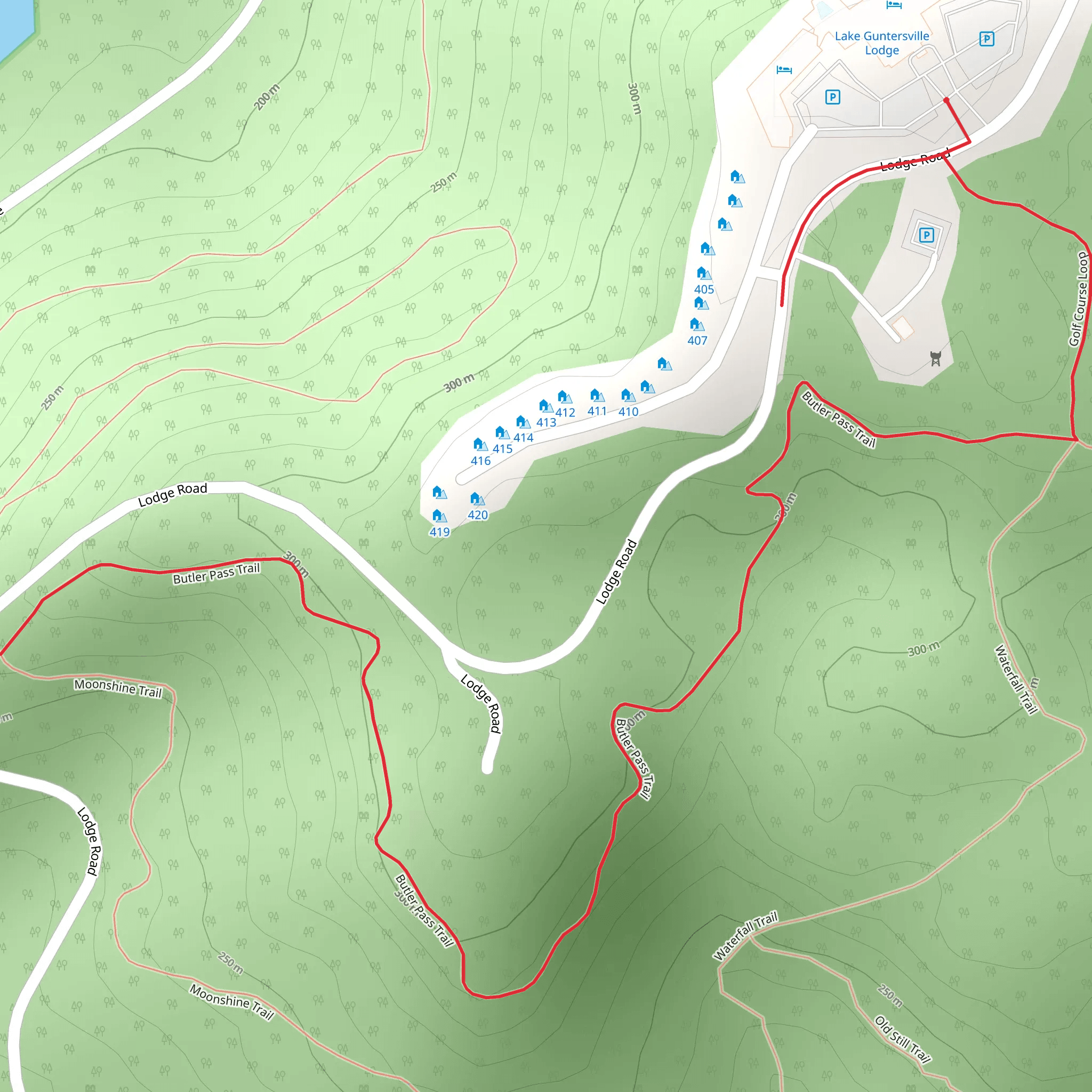 Butler Pass Trail mobile static map