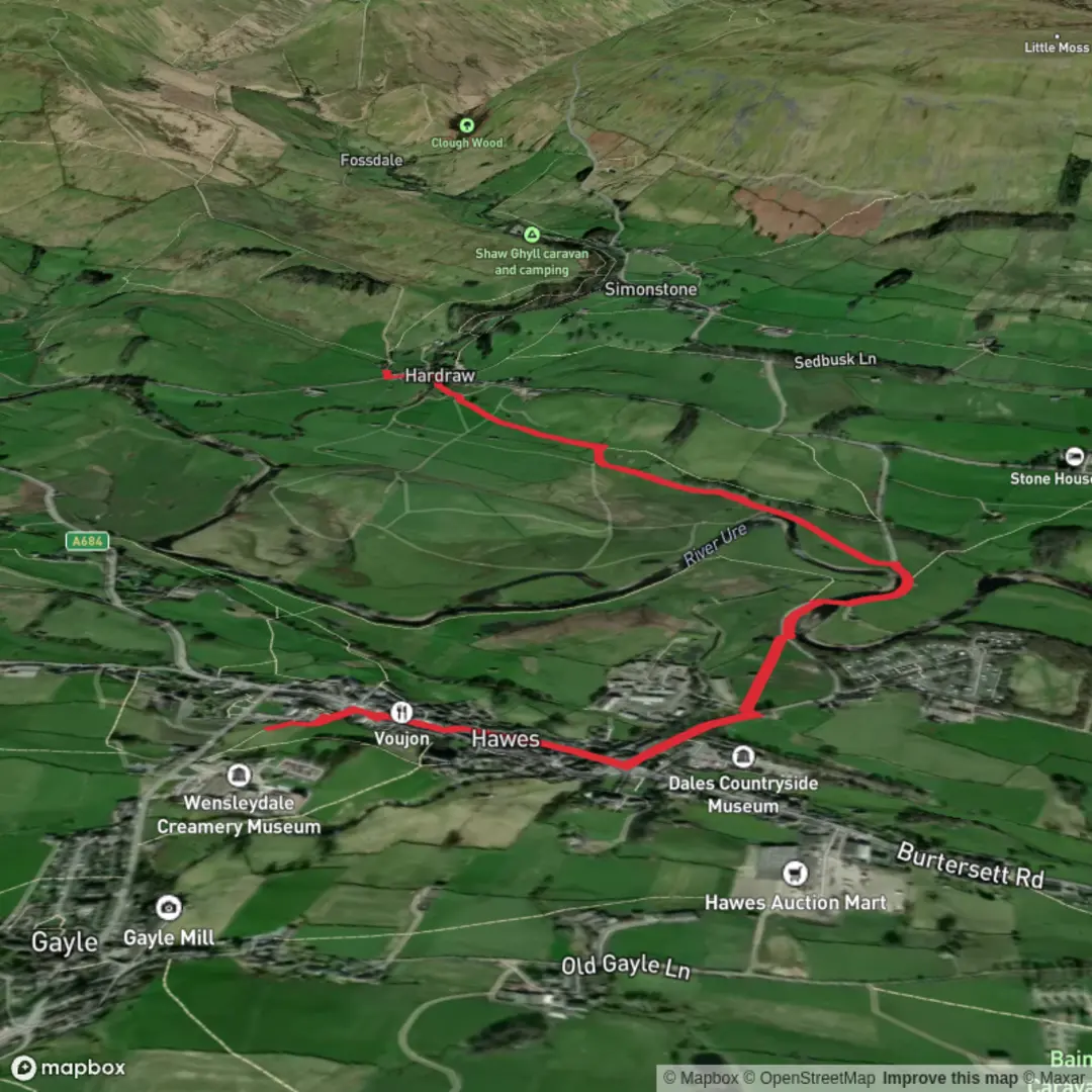 An image depicting the trail Green Dragon from Hawes and its surrounding area.