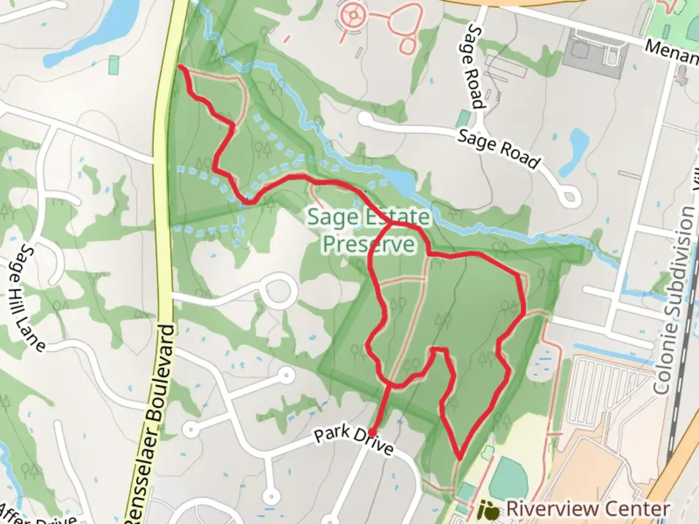 An image depicting the trail Lower Loop Trail - Green - Purple - Red and its surrounding area.