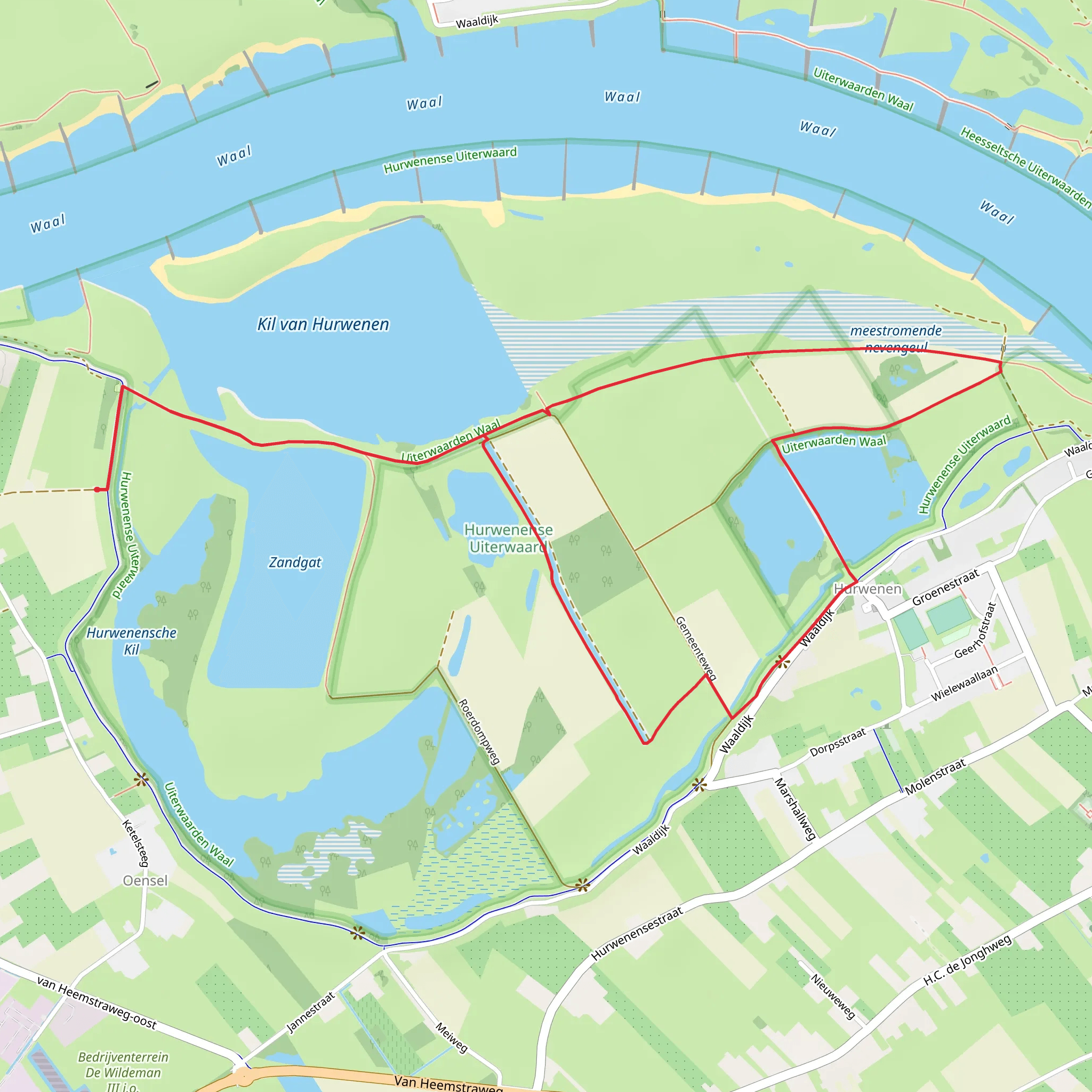 Kil Van Hurweren and Zandgat via Maarten van Rossumpad mobile static map