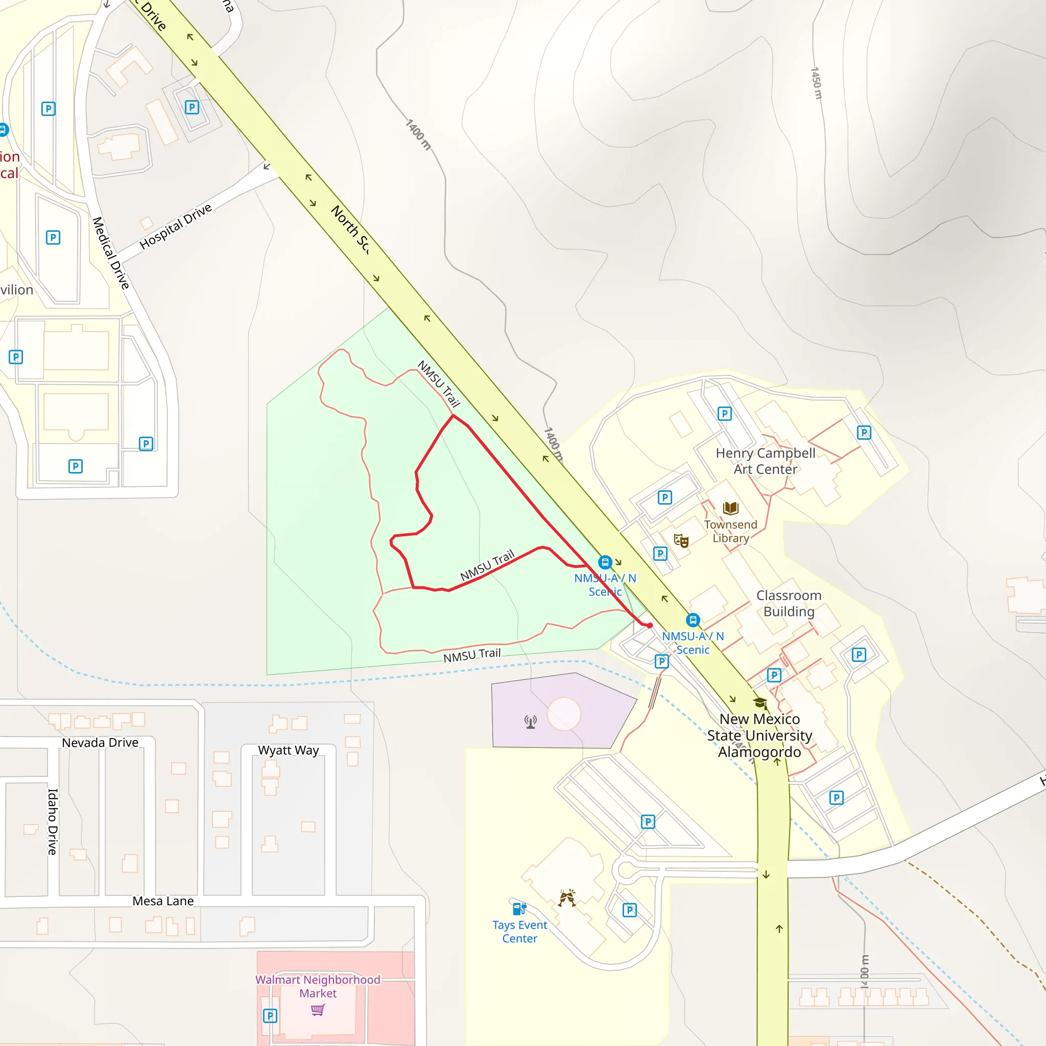 NMSU Short Loop Trail mobile static map