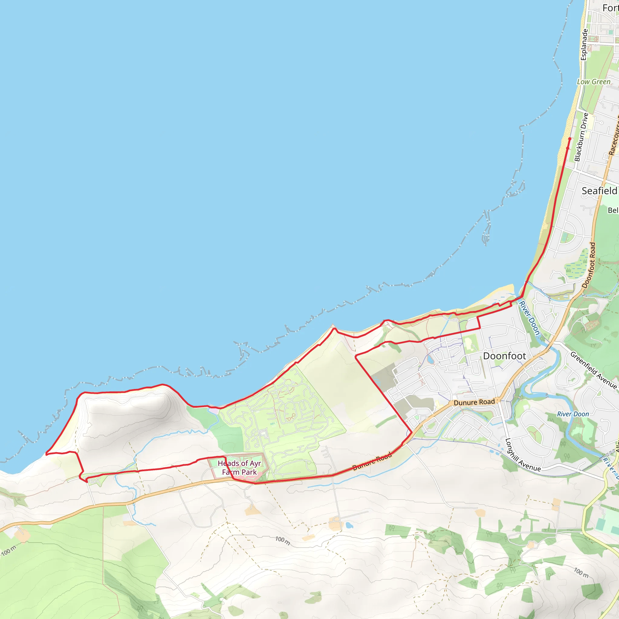 Seafeild to the Head of Ary via Greenan Castle mobile static map