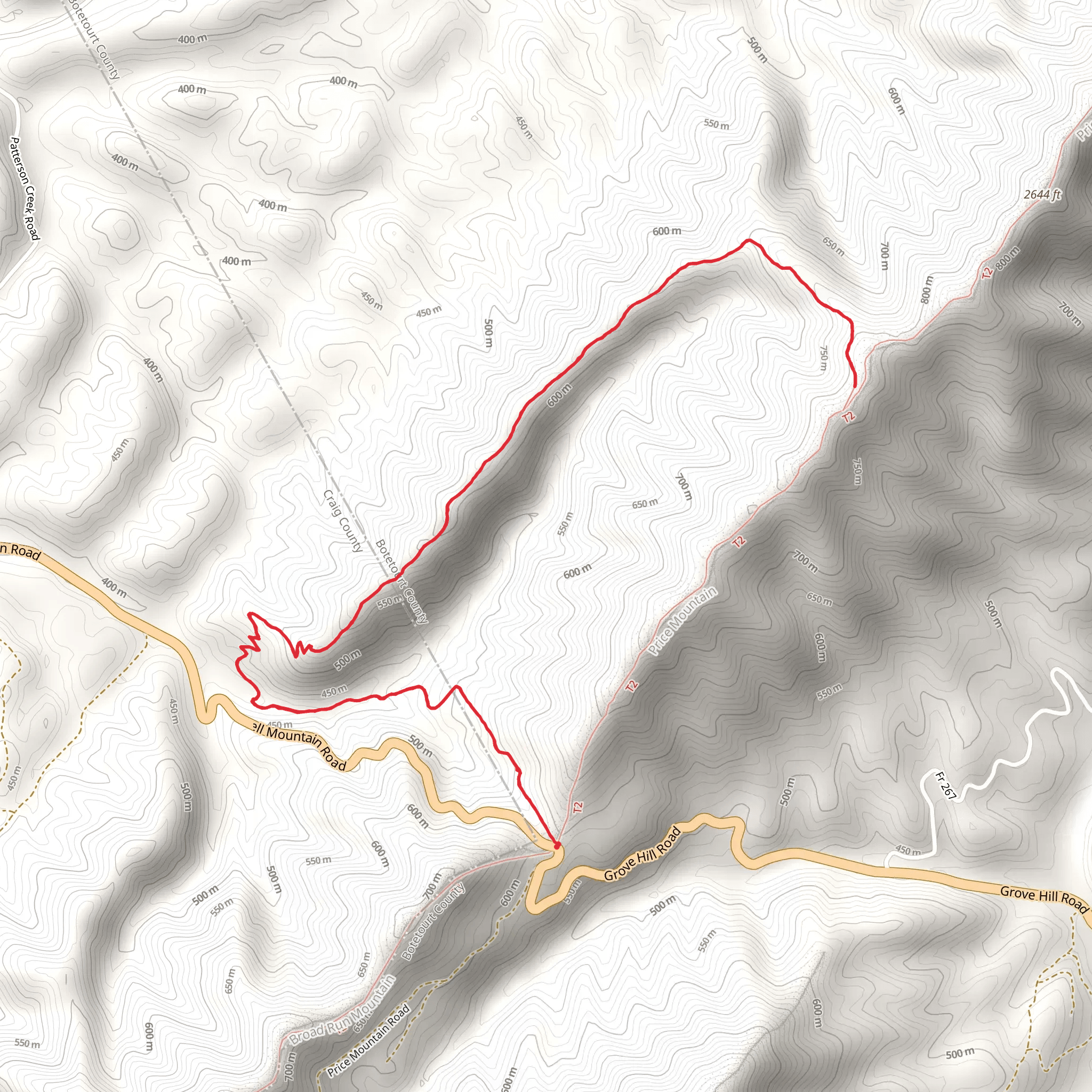 Sulphur Ridge Trail mobile static map