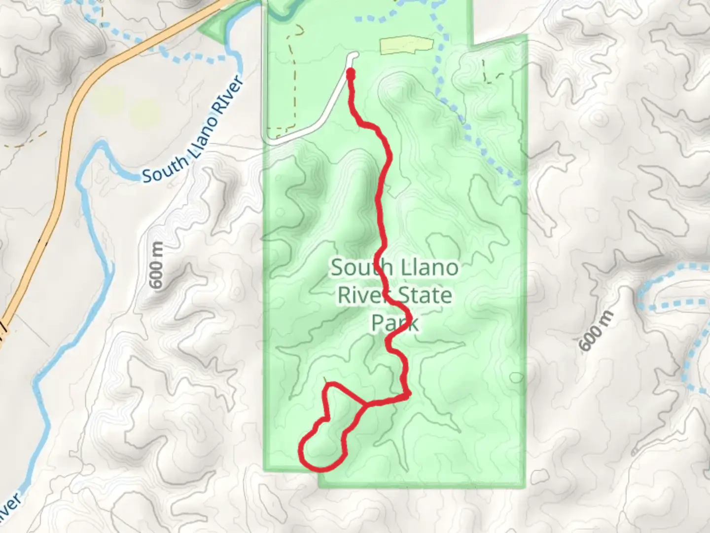 An image depicting the trail Agarita Trail, Mid Canyon Trail and Windmill Hill Loop Trail and its surrounding area.
