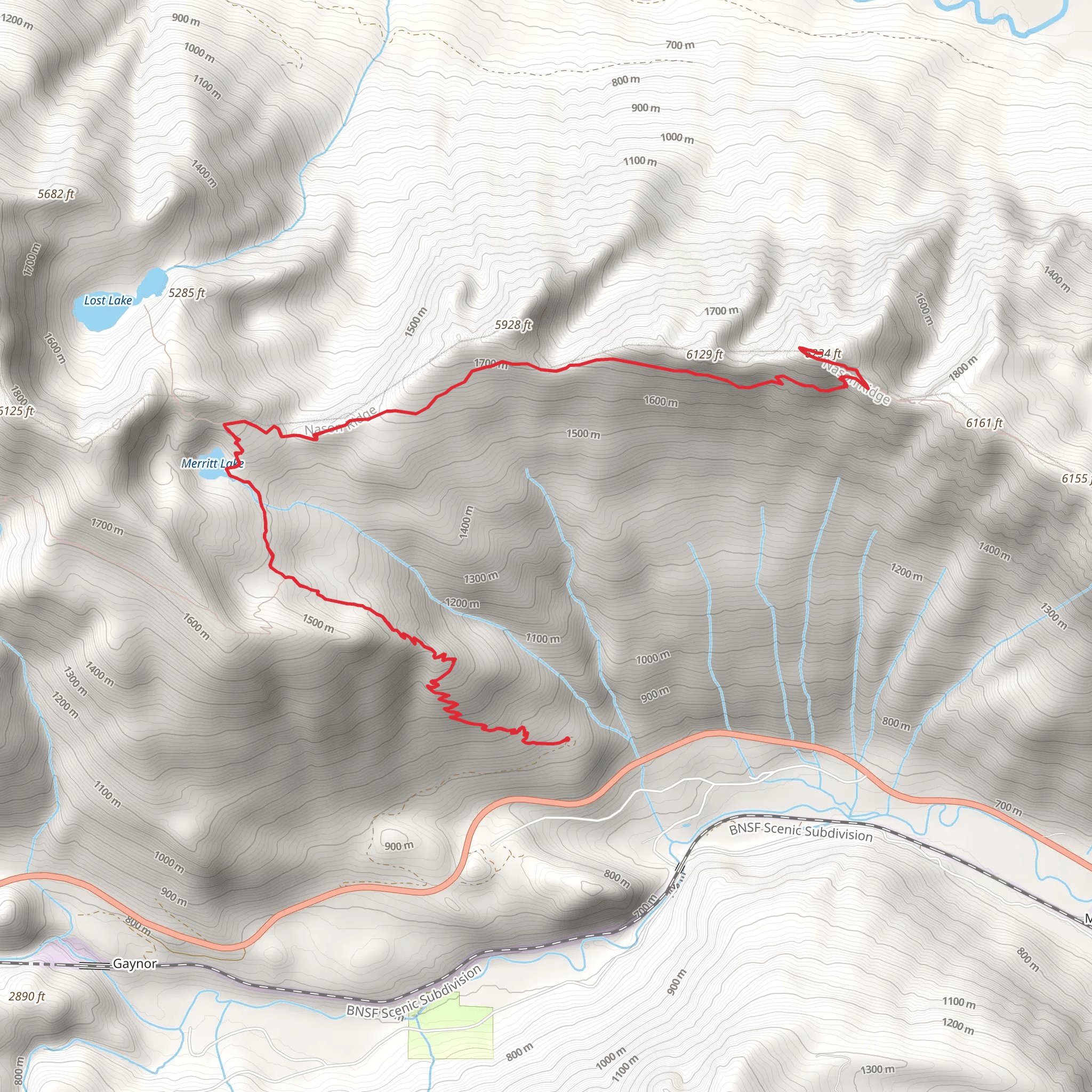 Nason Ridge lookout via Merritt Lake Trail mobile static map