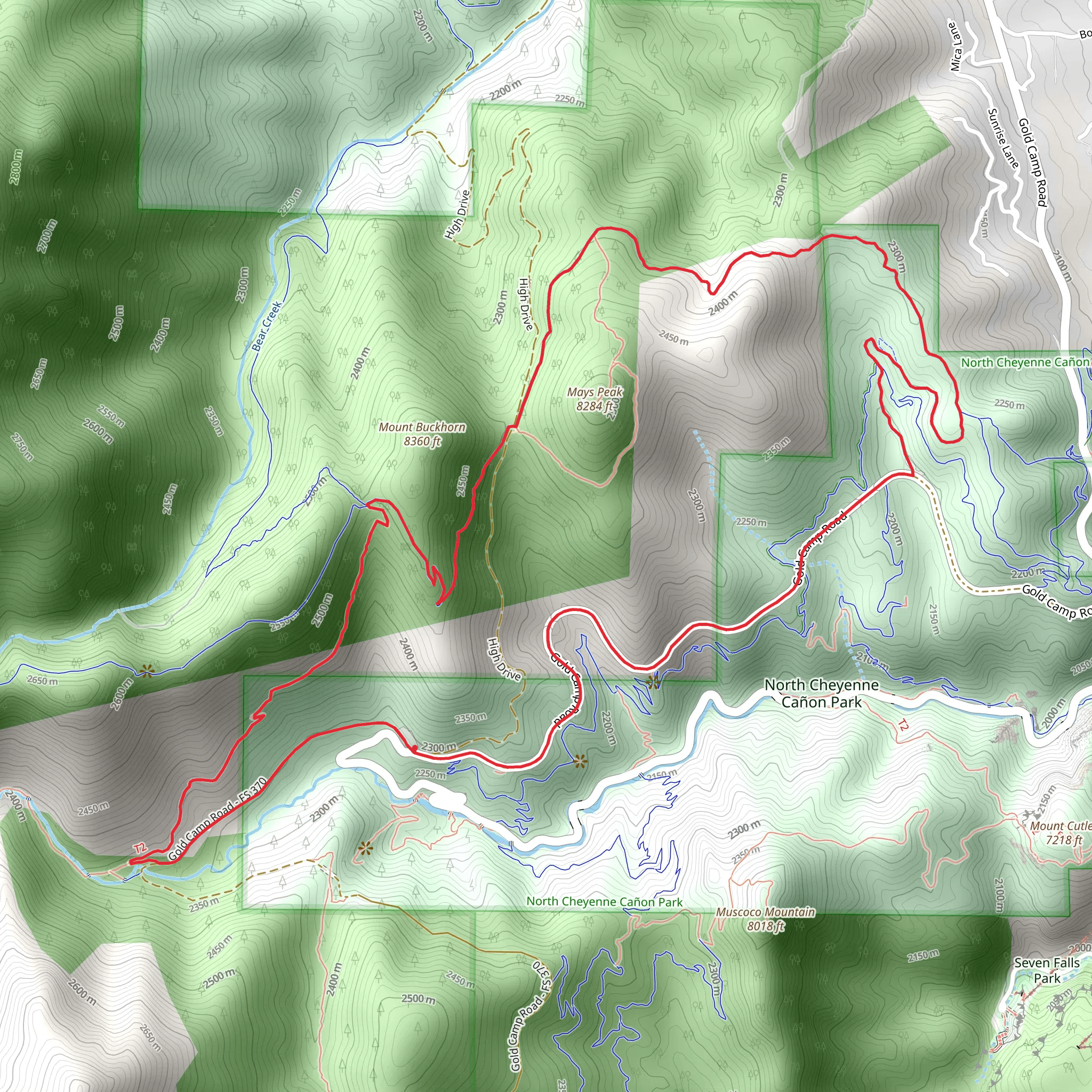 Mount Buckhorn via Captain Jacks Trail mobile static map