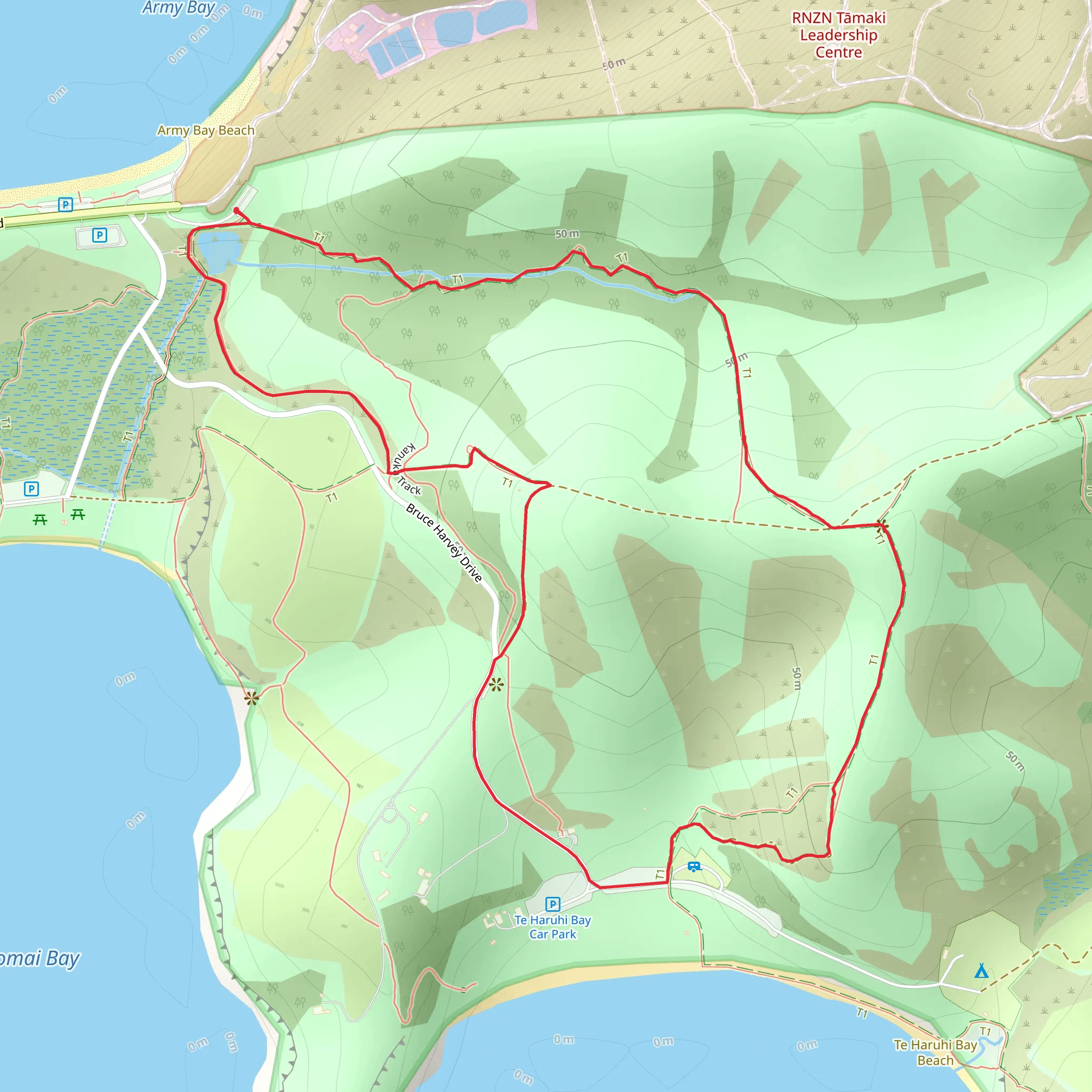 Shakespear Heritage and Lookout Track mobile static map