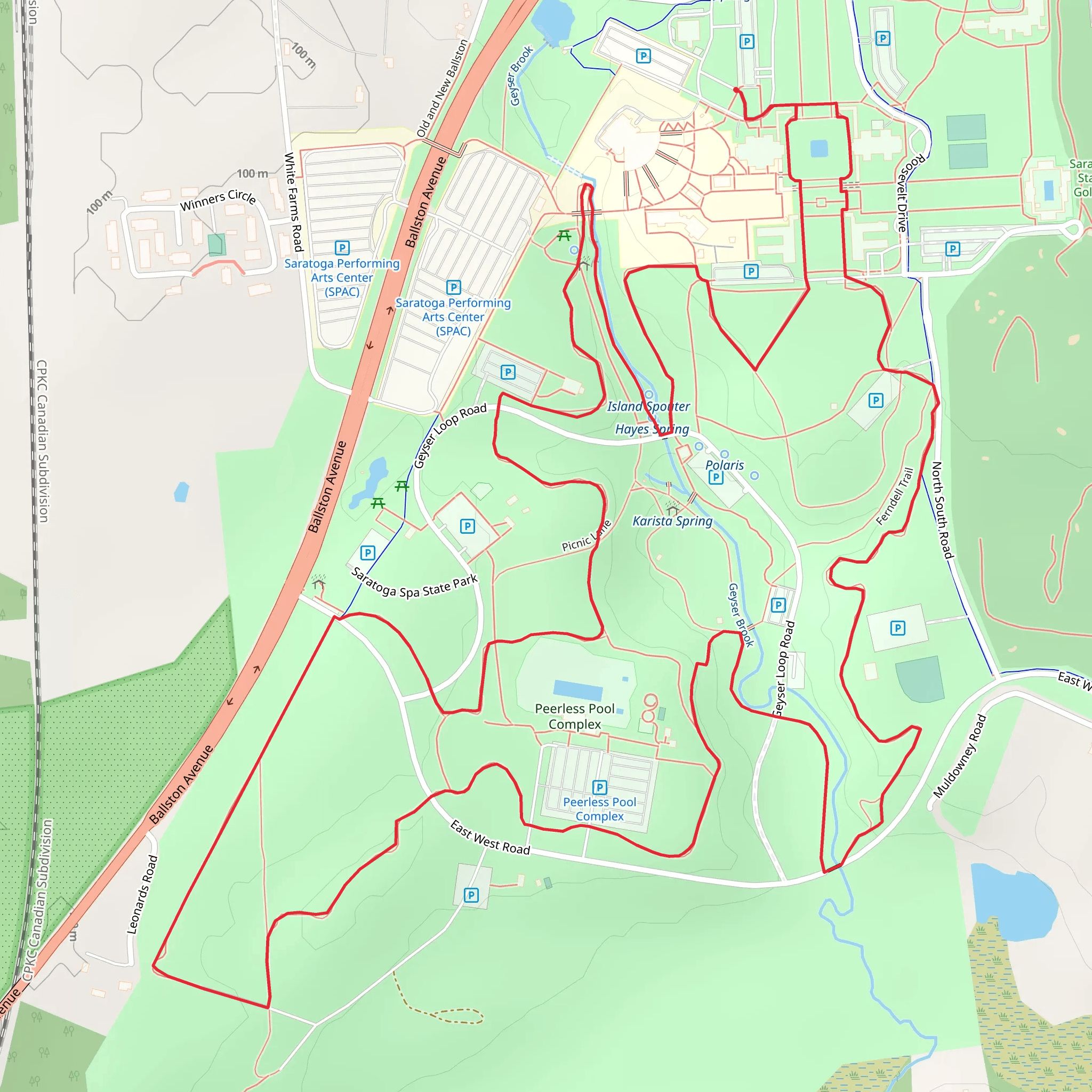 Geyser Brook via Five Mile Trail mobile static map