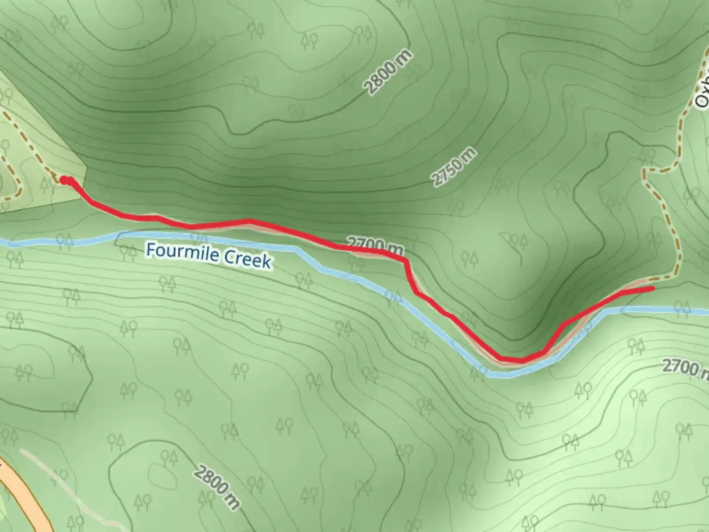 An image depicting the trail Fourmile Creek Trail and its surrounding area.