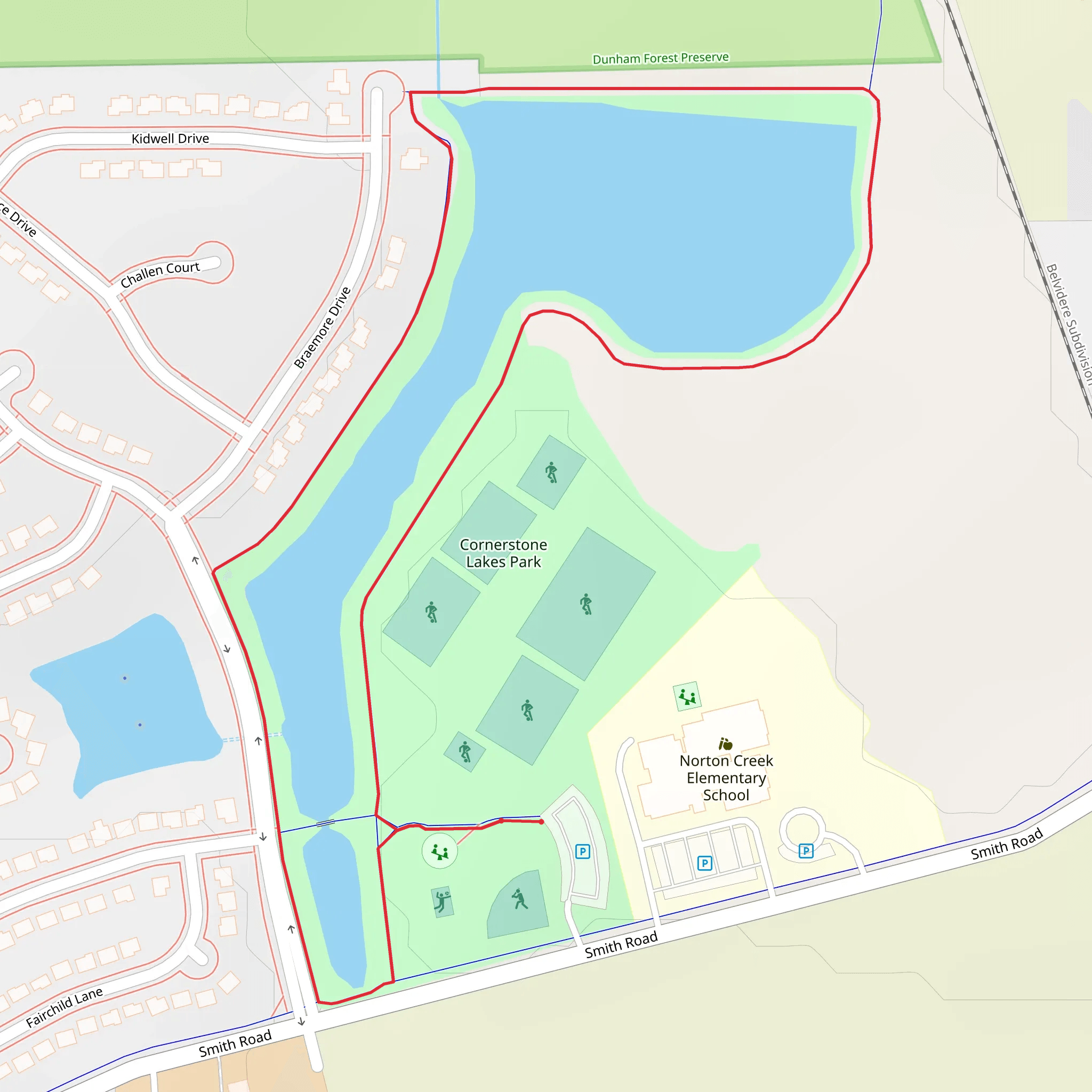 Cornerstone Lakes Park Loop mobile static map