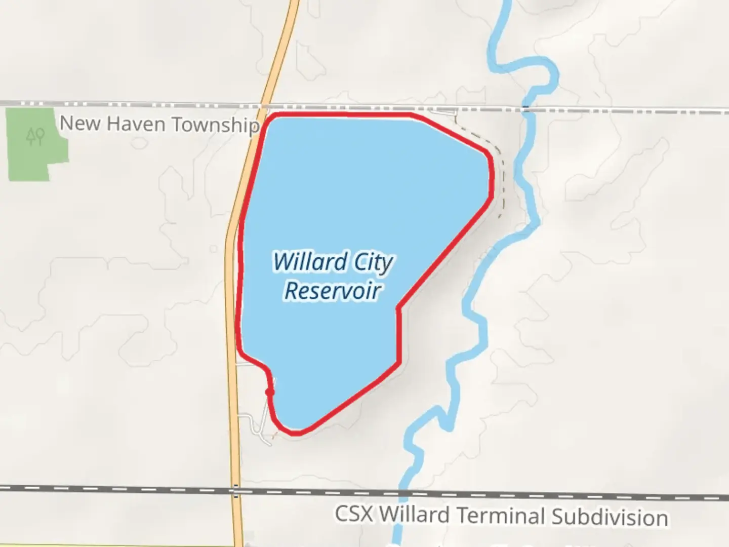 An image depicting the trail Willard City Reservoir Loop and its surrounding area.