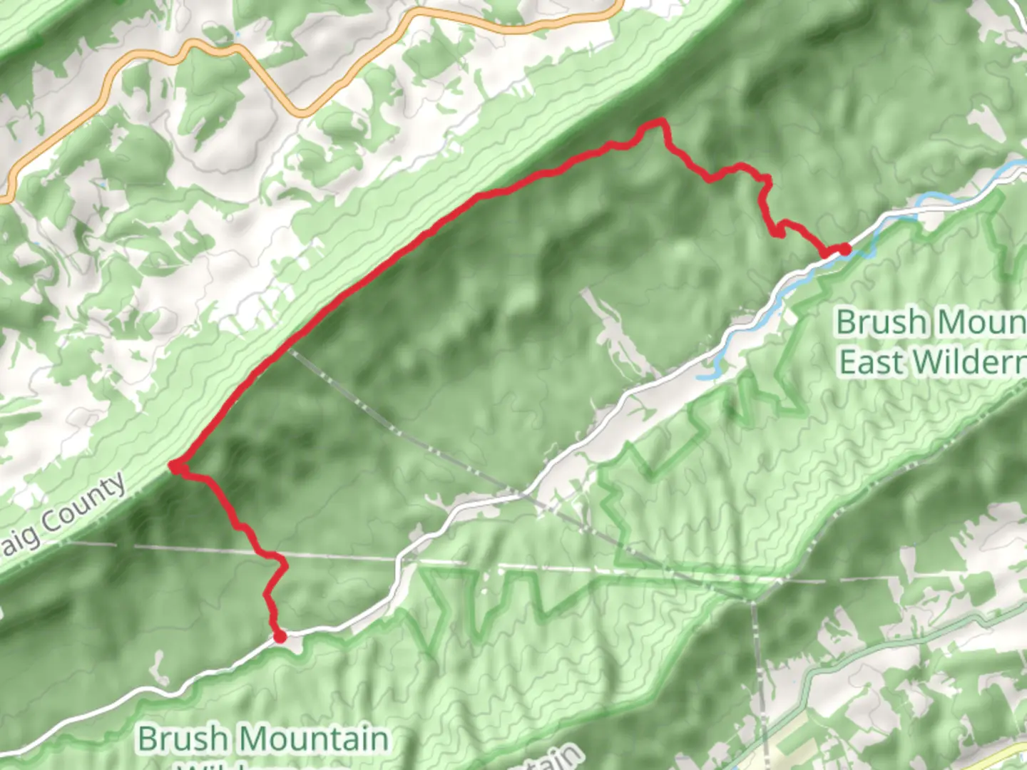 An image depicting the trail Craig Creek Road Horseshoe - Appalachian Trail and its surrounding area.
