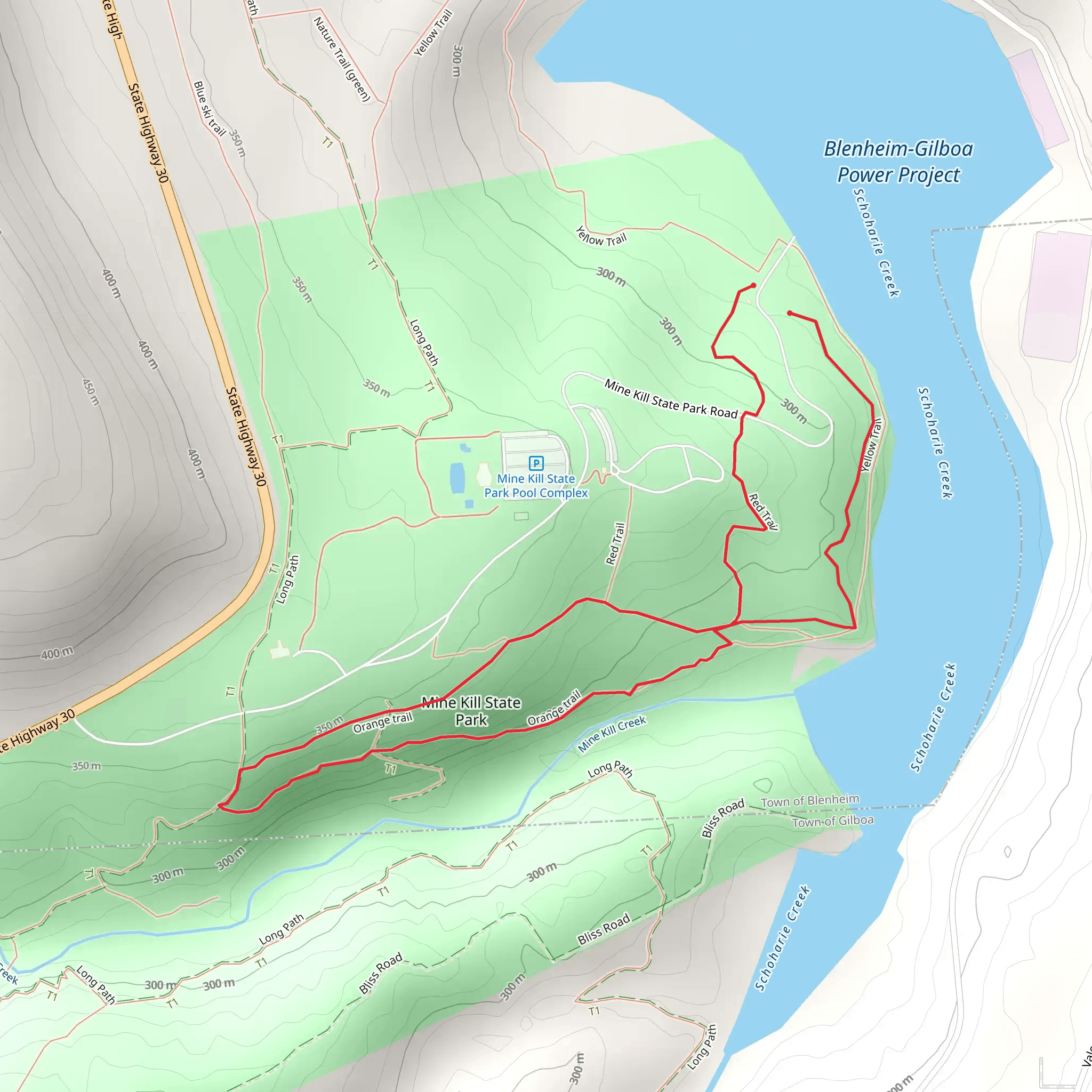 Mine Kill State Park Loop mobile static map