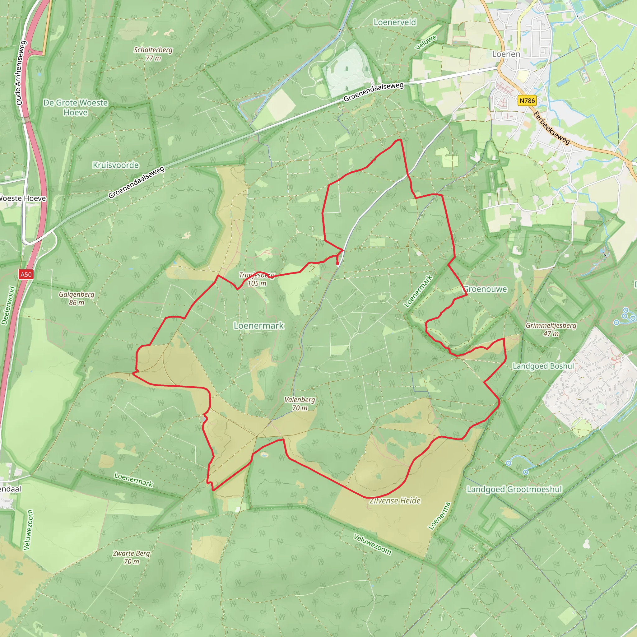 Loenermark Gele Route mobile static map