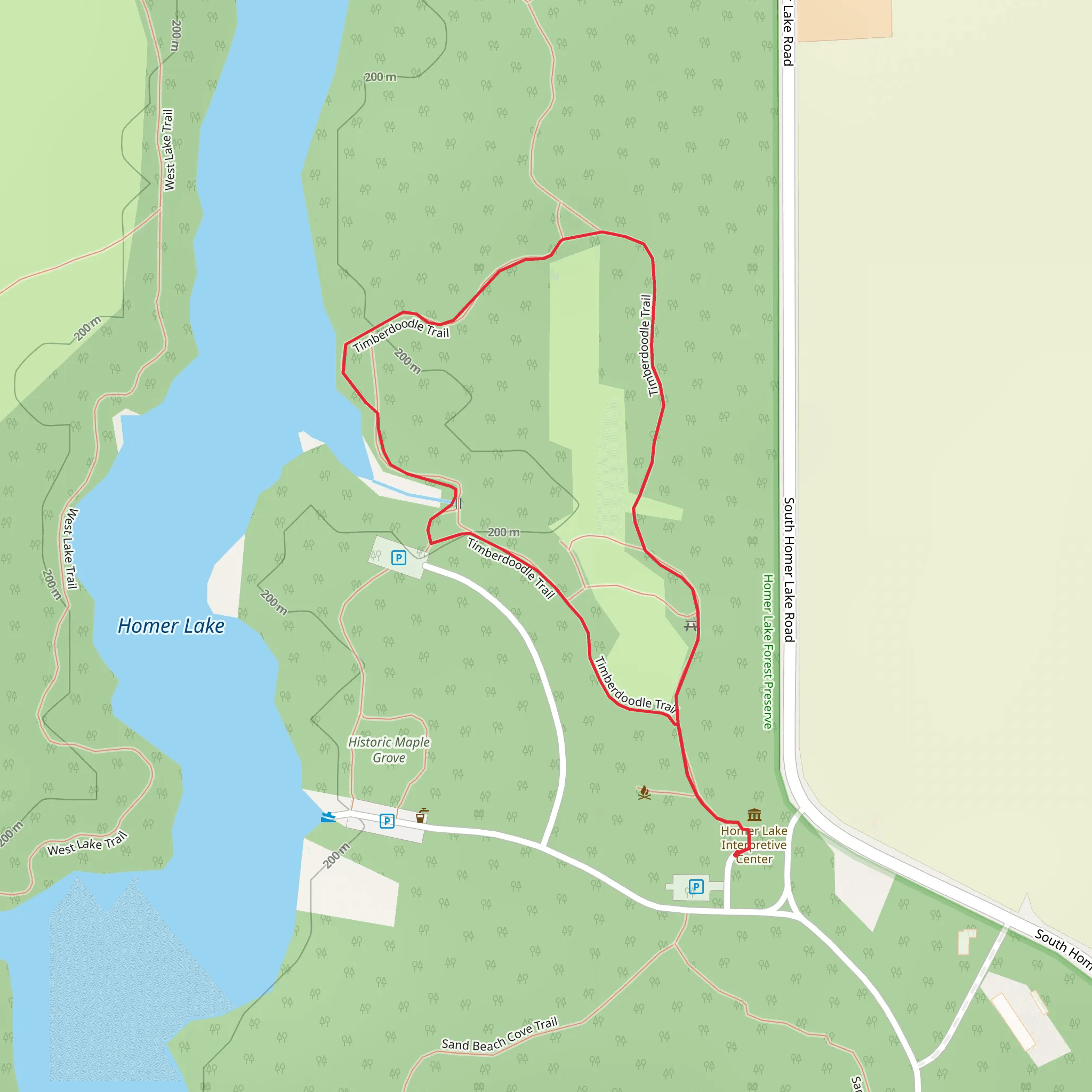 Timberdoodle Loop Trail mobile static map