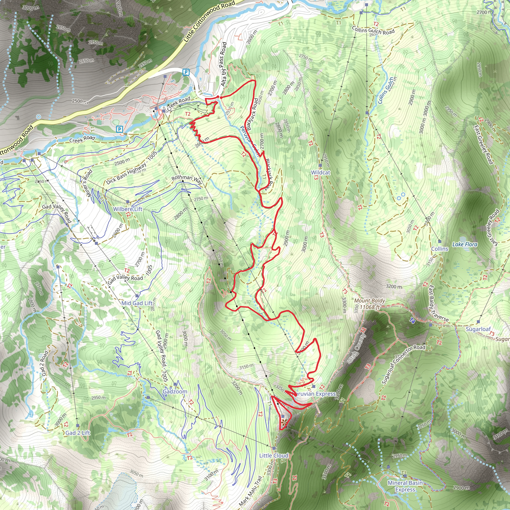 Peruvian Gulch Loop Trail mobile static map