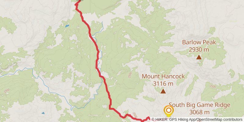 Heart Lake and Fox Creek and South Big Game Ridge Trail via CDT stage 4 Map