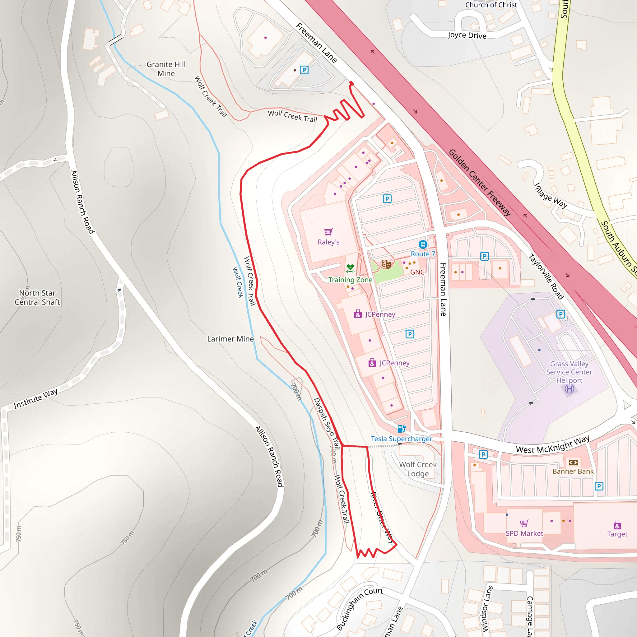 Wolf Creek Trail mobile static map