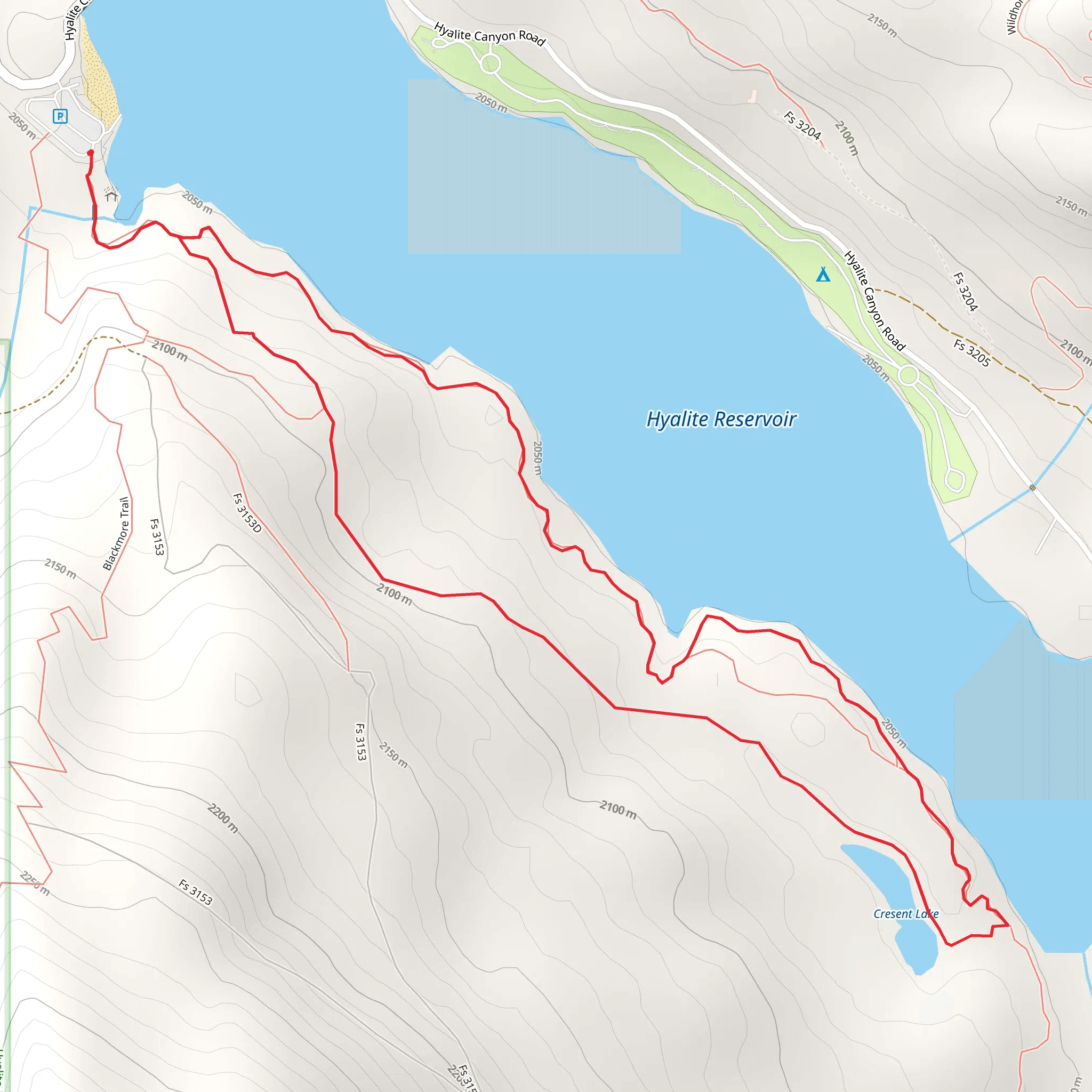 Hyalite Reservoir Westshore Trail Loop mobile static map