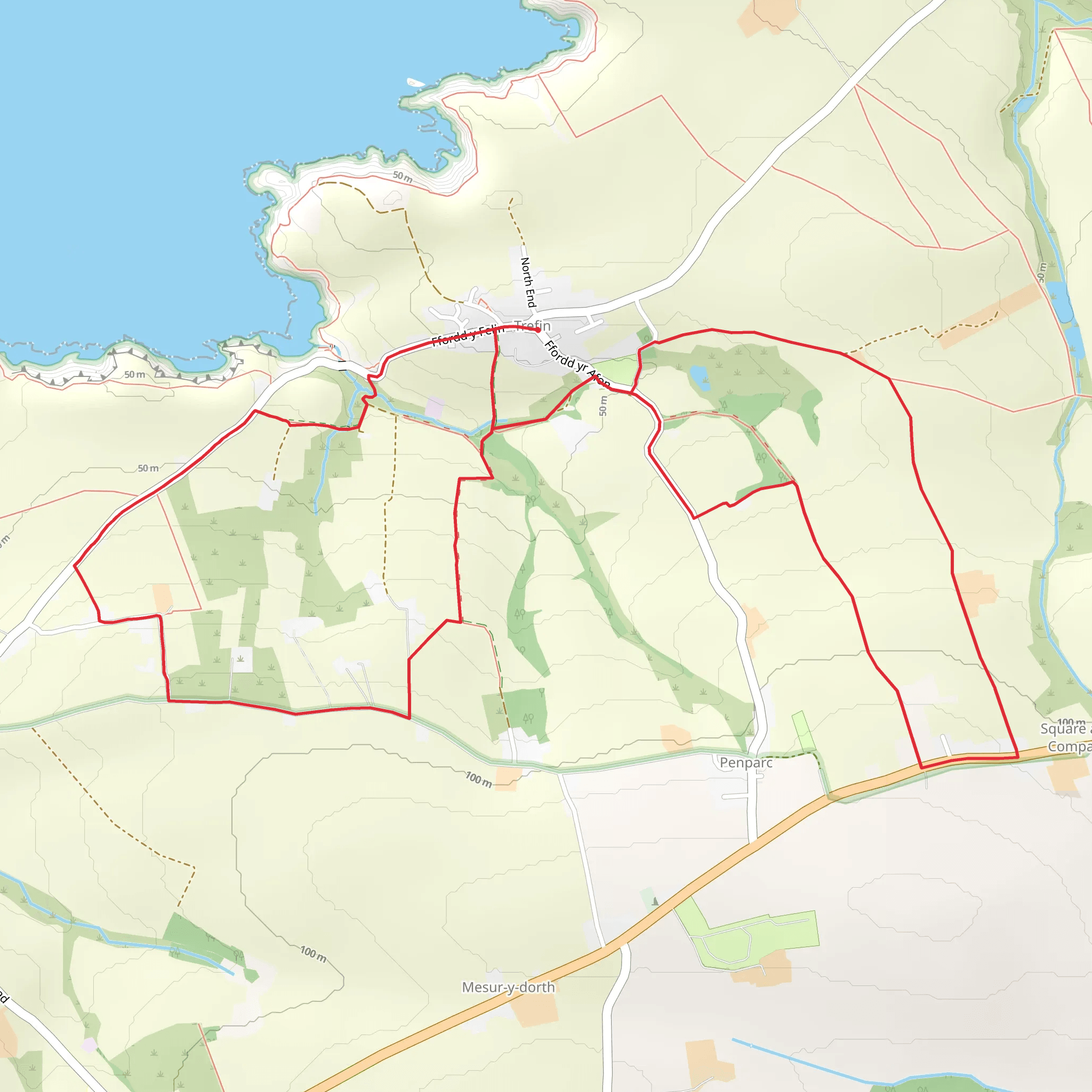Trefin Inland mobile static map