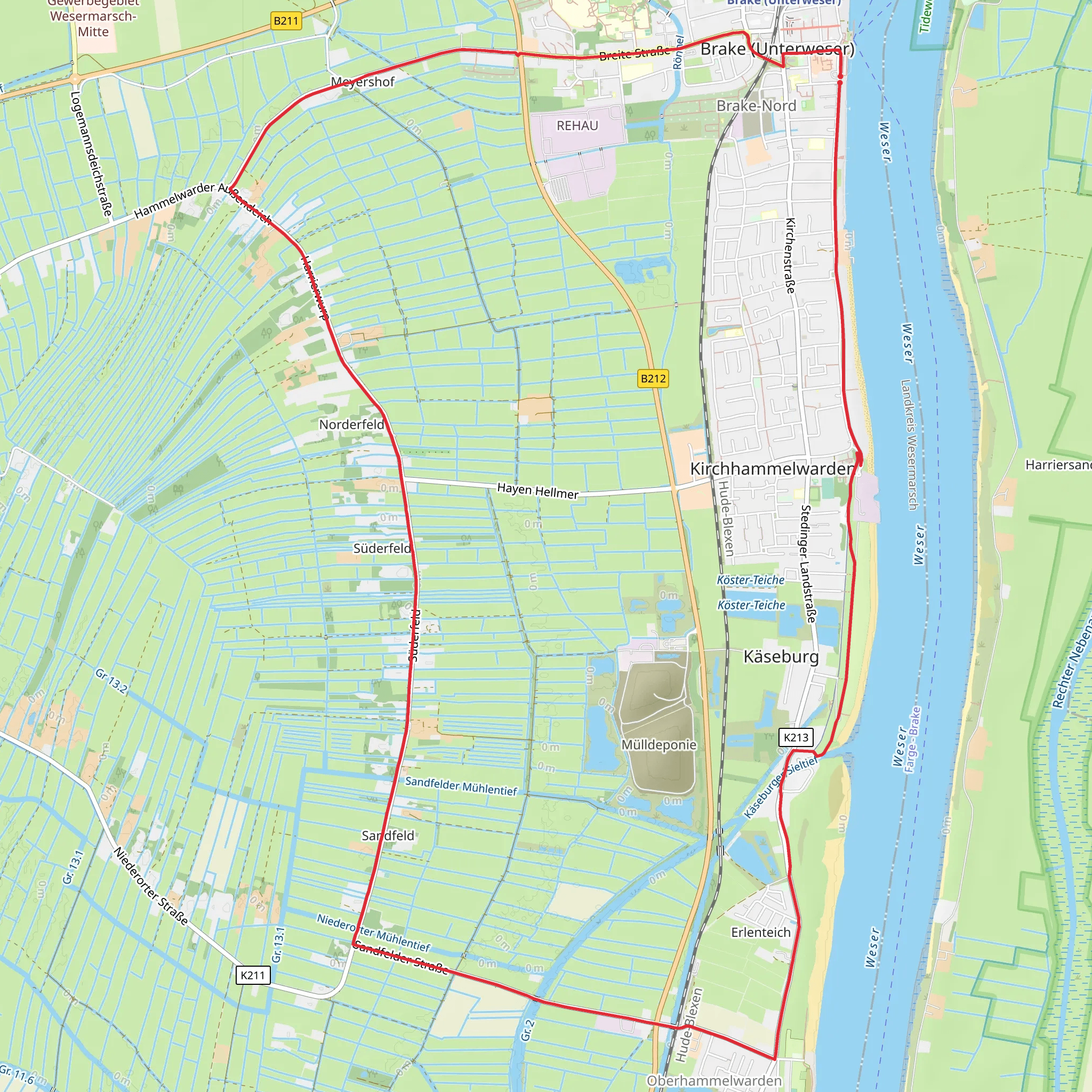Kirchhammelwarden Loop mobile static map